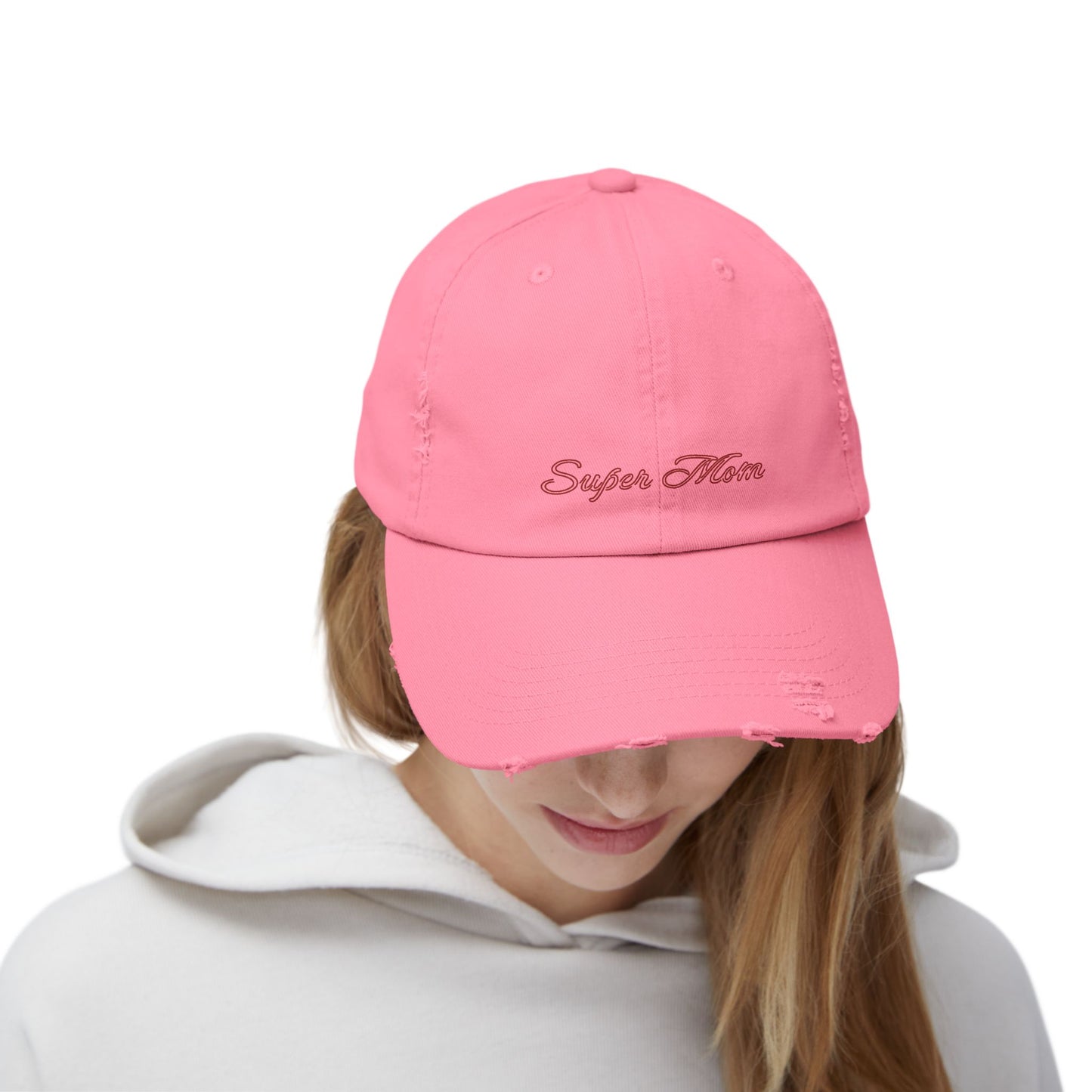 Super Mom Distressed Cap, Gift for Mothers, Casual Style Hat, Everyday Wear, Mother's Day Gift, Unisex Cap