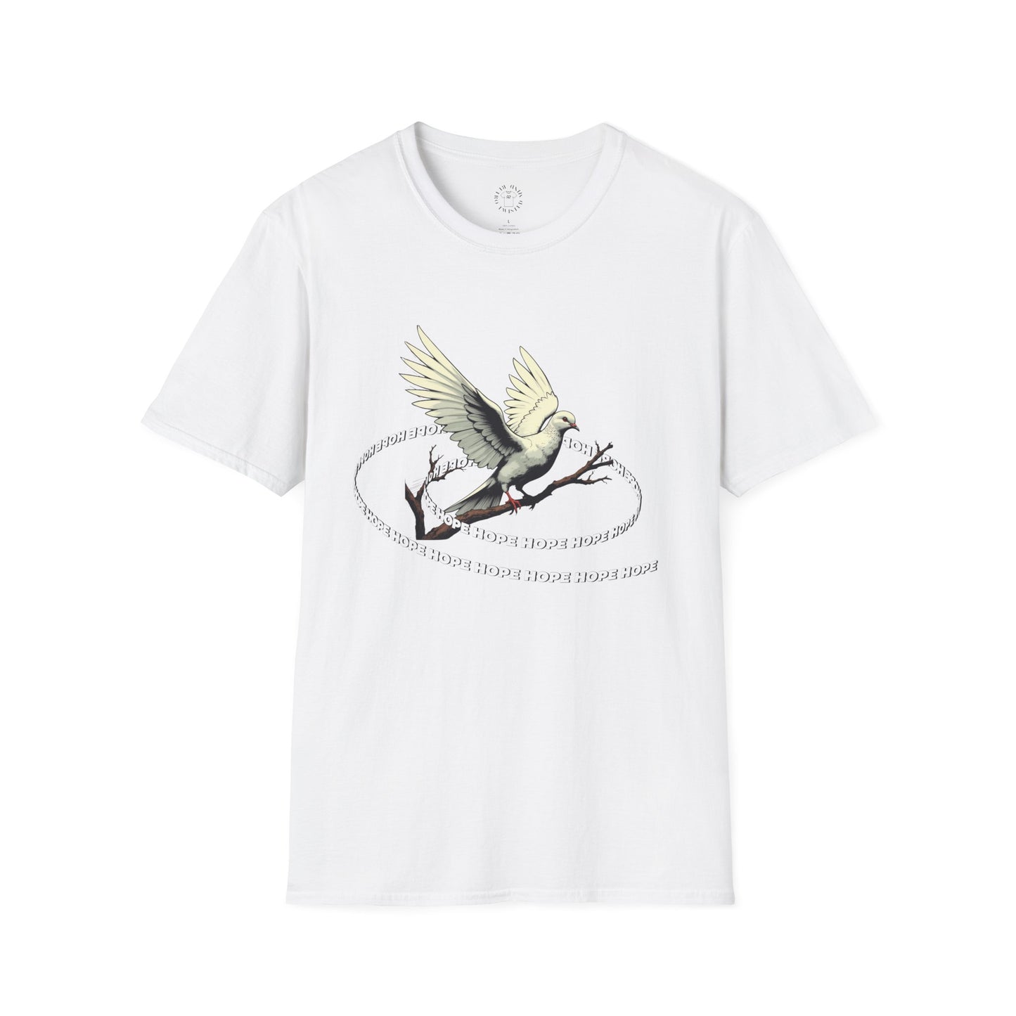 Hopeful Wings Unisex Softstyle T-Shirt - Inspirational Graphic Tee,dove,twisted