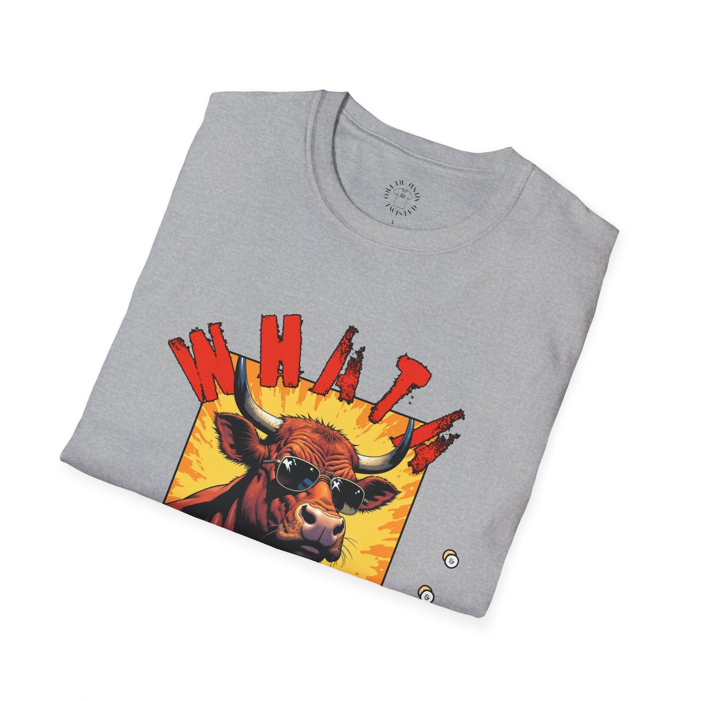 Whimsical Cow Graphic Unisex Softstyle T-Shirt - 'What bull Shhh...'