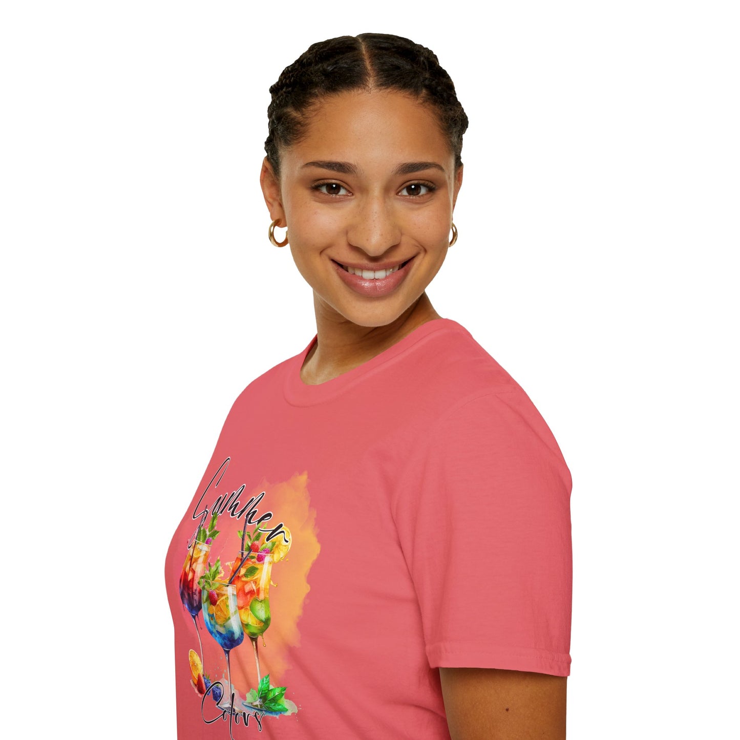 Colorful Floral Summer Unisex T-Shirt, Boho Shirt, Gift for Her, Vacation Tee, Festival Apparel, Summer Outfit