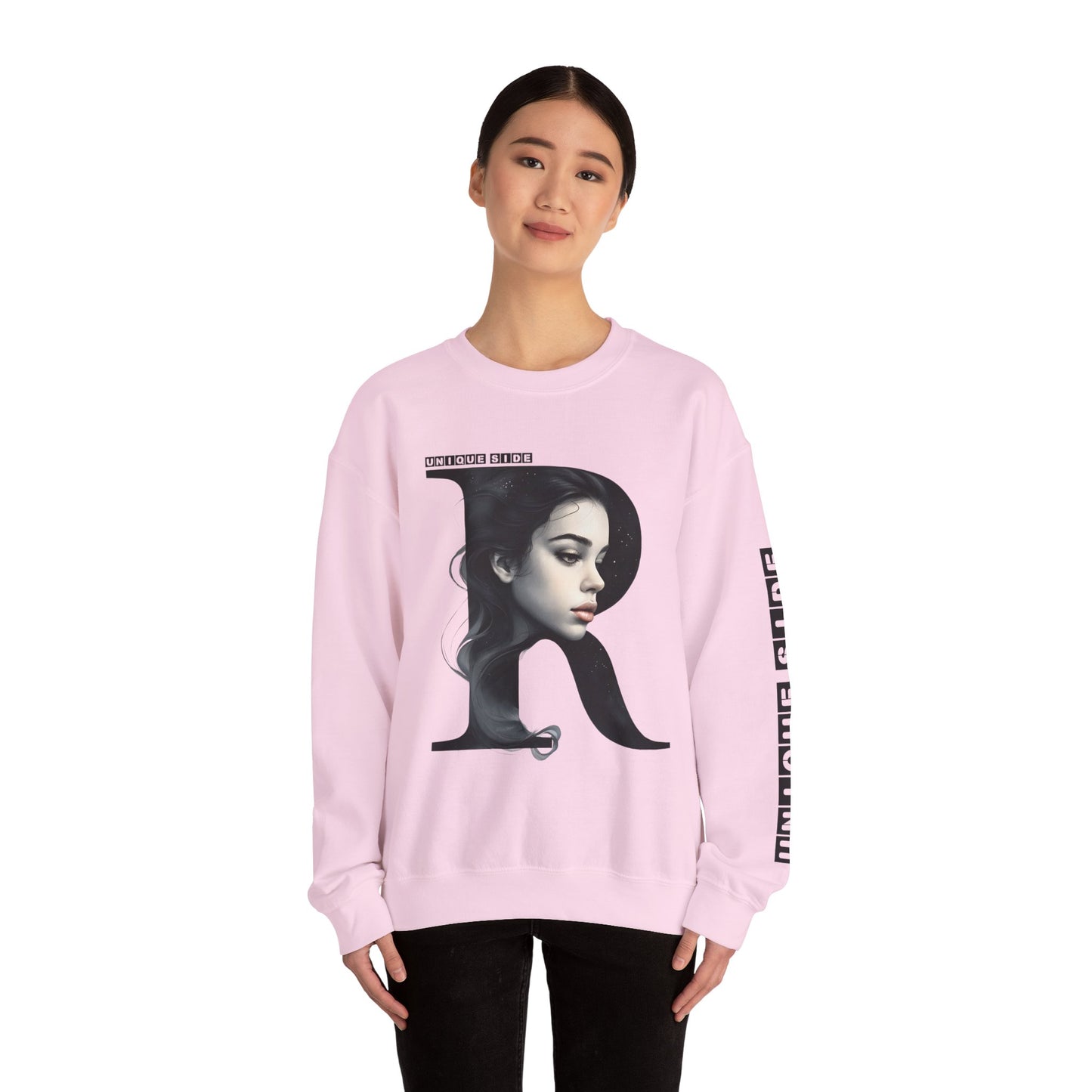 Letter R, Stylish Artistic Sweatshirt, Trendy Crewneck, Graphic Sweater, Cozy Unisex Top, Unique Gift for Art Lovers, Everyday Comfort