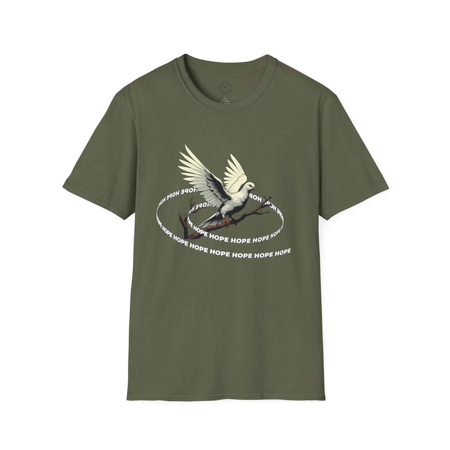Hopeful Wings Unisex Softstyle T-Shirt - Inspirational Graphic Tee,dove,twisted