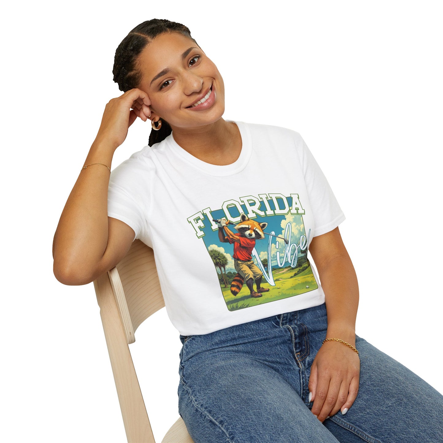 Florida Vibe Unisex Softstyle T-Shirt | Relaxed Fit Graphic Tee for Casual Days, Summer and Travel,florida,sport,golf