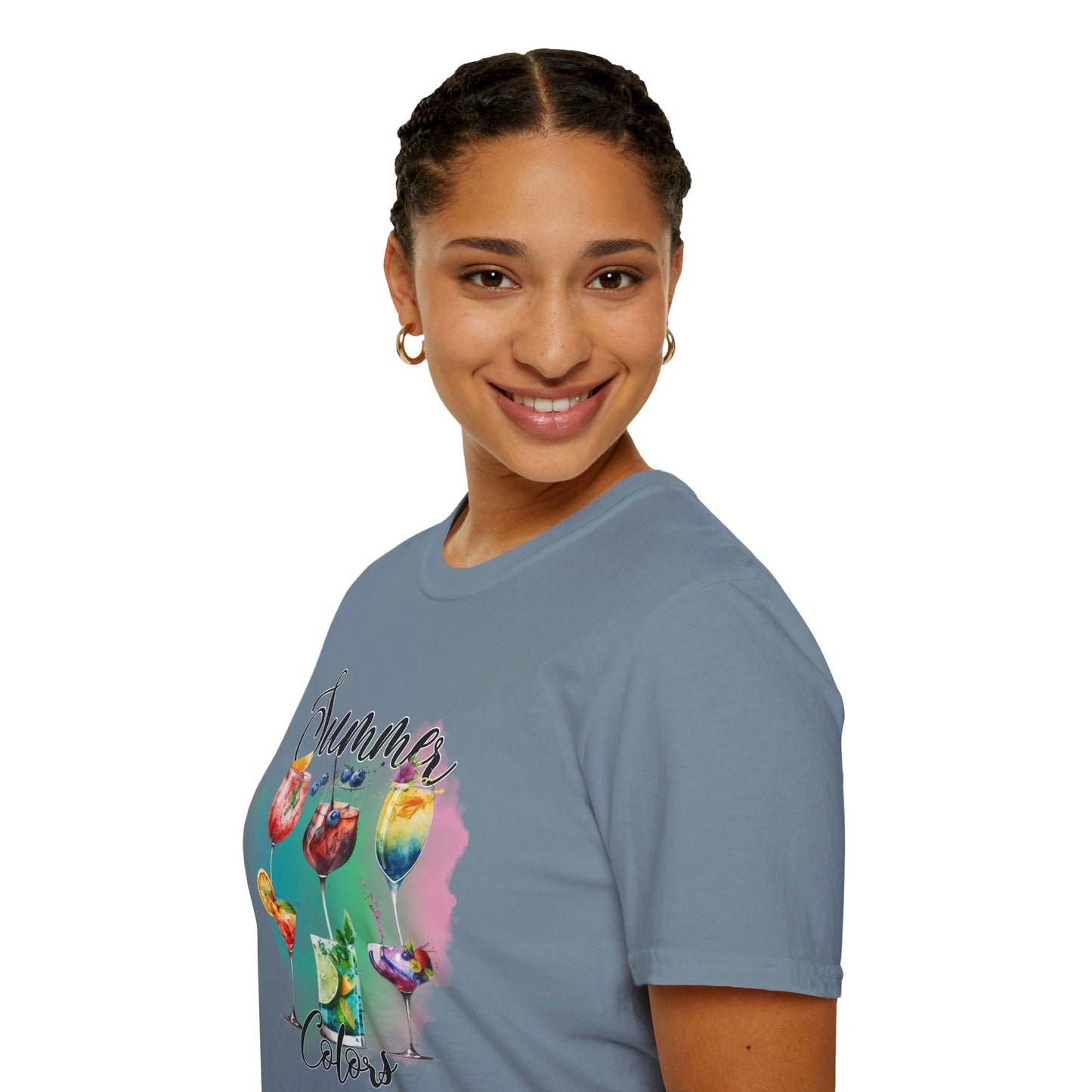 Summer Colors Cocktail T-Shirt, Unisex Tee, Fun Summer Wear, Gift for Cocktails Lovers, Beach Party Shirt, Vacation Top