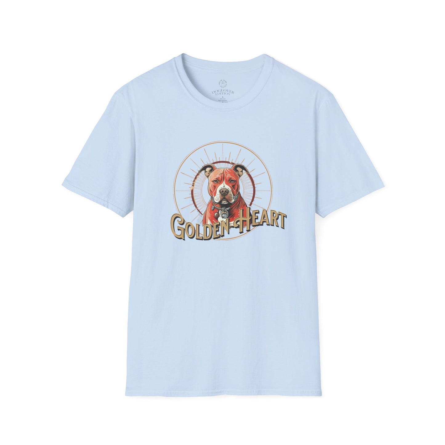 Golden Heart Dog Tee | Unisex Softstyle T-Shirt, Pet Lover Gift, Animal Adoption Awareness, Casual Wear, Dog Mom Apparel