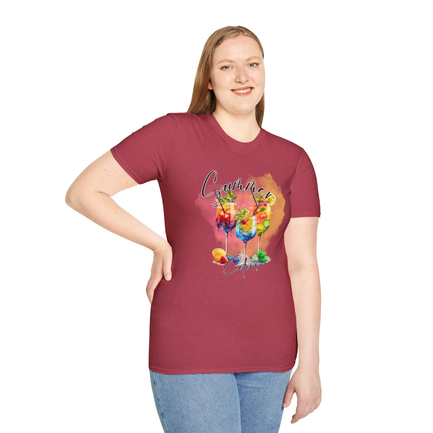 Colorful Floral Summer Unisex T-Shirt, Boho Shirt, Gift for Her, Vacation Tee, Festival Apparel, Summer Outfit