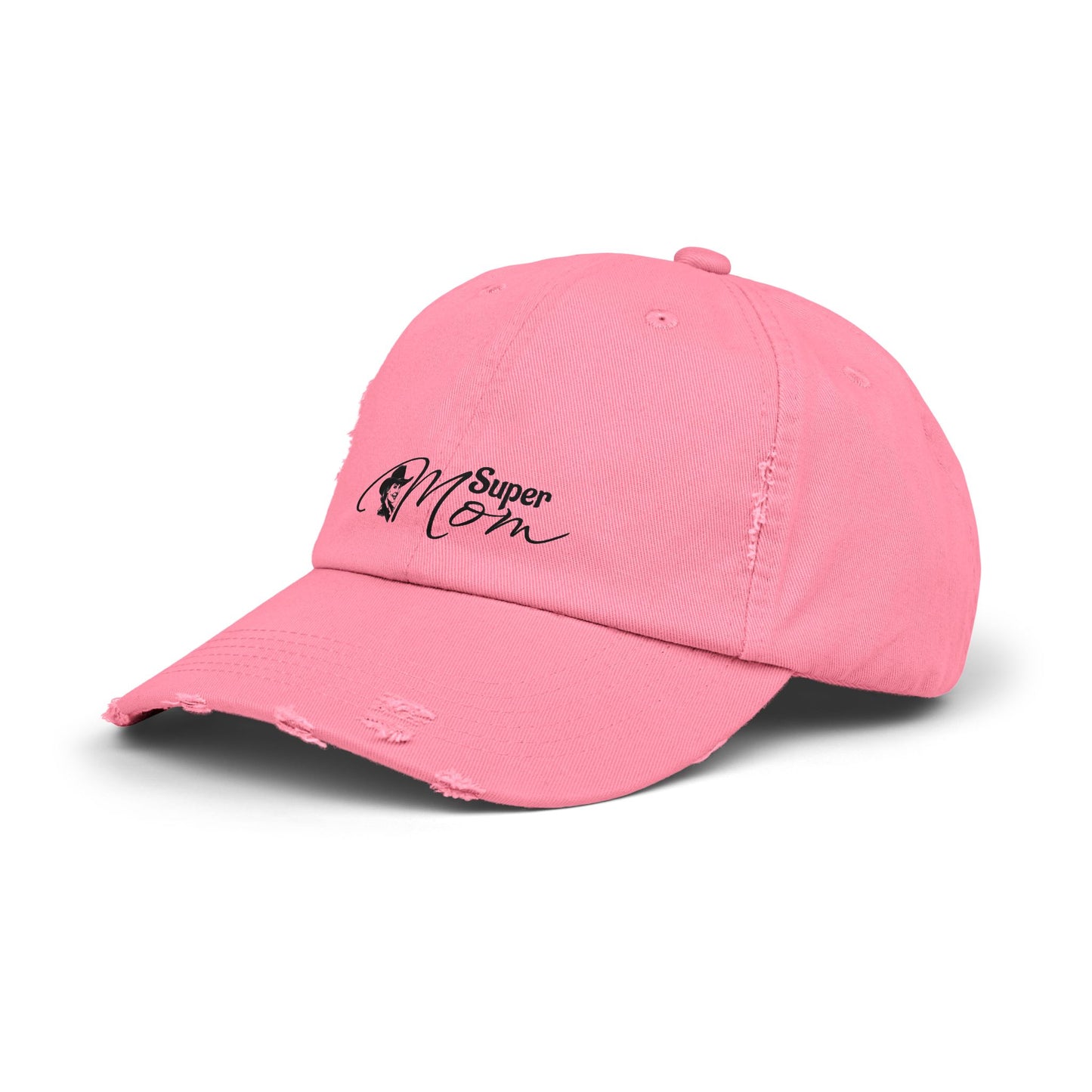 Super Mom Unisex Distressed Cap, Casual Hat for Moms, Gift for Mother's Day, Everyday Wear, Relaxed Style