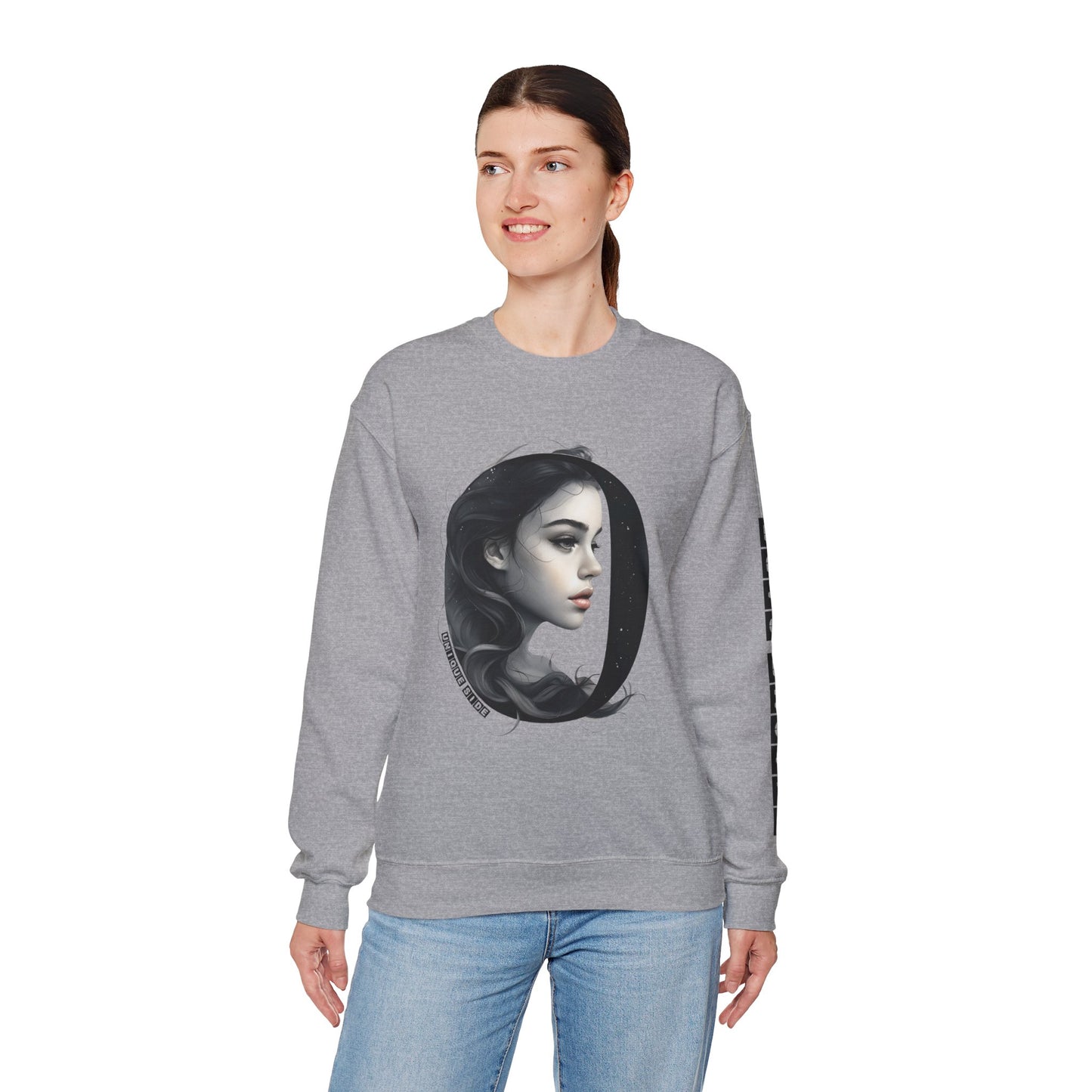 Letter O, Stylish Artistic Sweatshirt, Trendy Crewneck, Graphic Sweater, Cozy Unisex Top, Unique Gift for Art Lovers, Everyday Comfort