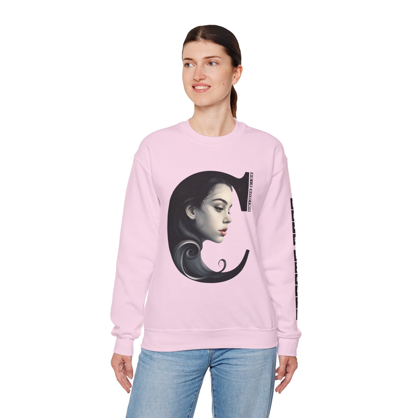 Letter C,Stylish Artistic Sweatshirt, Trendy Crewneck, Graphic Sweater, Cozy Unisex Top, Unique Gift for Art Lovers, Everyday Comfort
