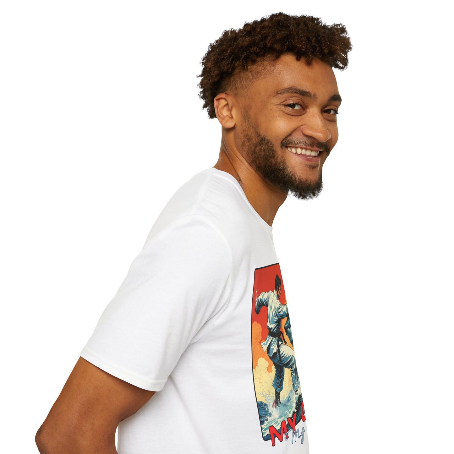 My Game Unisex Softstyle T-Shirt - Retro Shark Design Tee for Adventure Lovers, karate,sport
