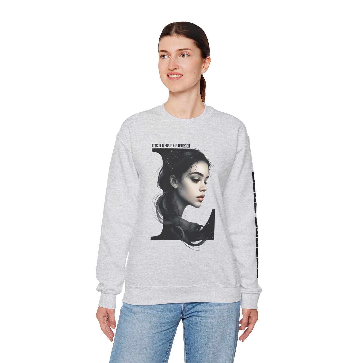 Letter L, Stylish Artistic Sweatshirt, Trendy Crewneck, Graphic Sweater, Cozy Unisex Top, Unique Gift for Art Lovers, Everyday Comfort