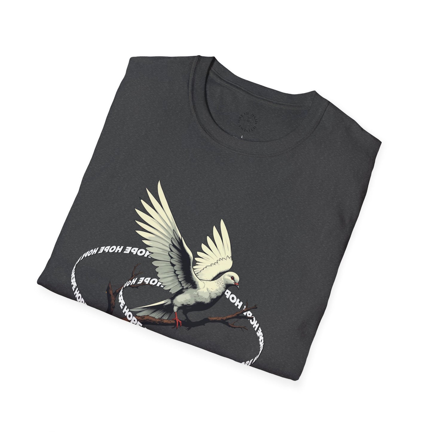Hopeful Wings Unisex Softstyle T-Shirt - Inspirational Graphic Tee,dove,twisted