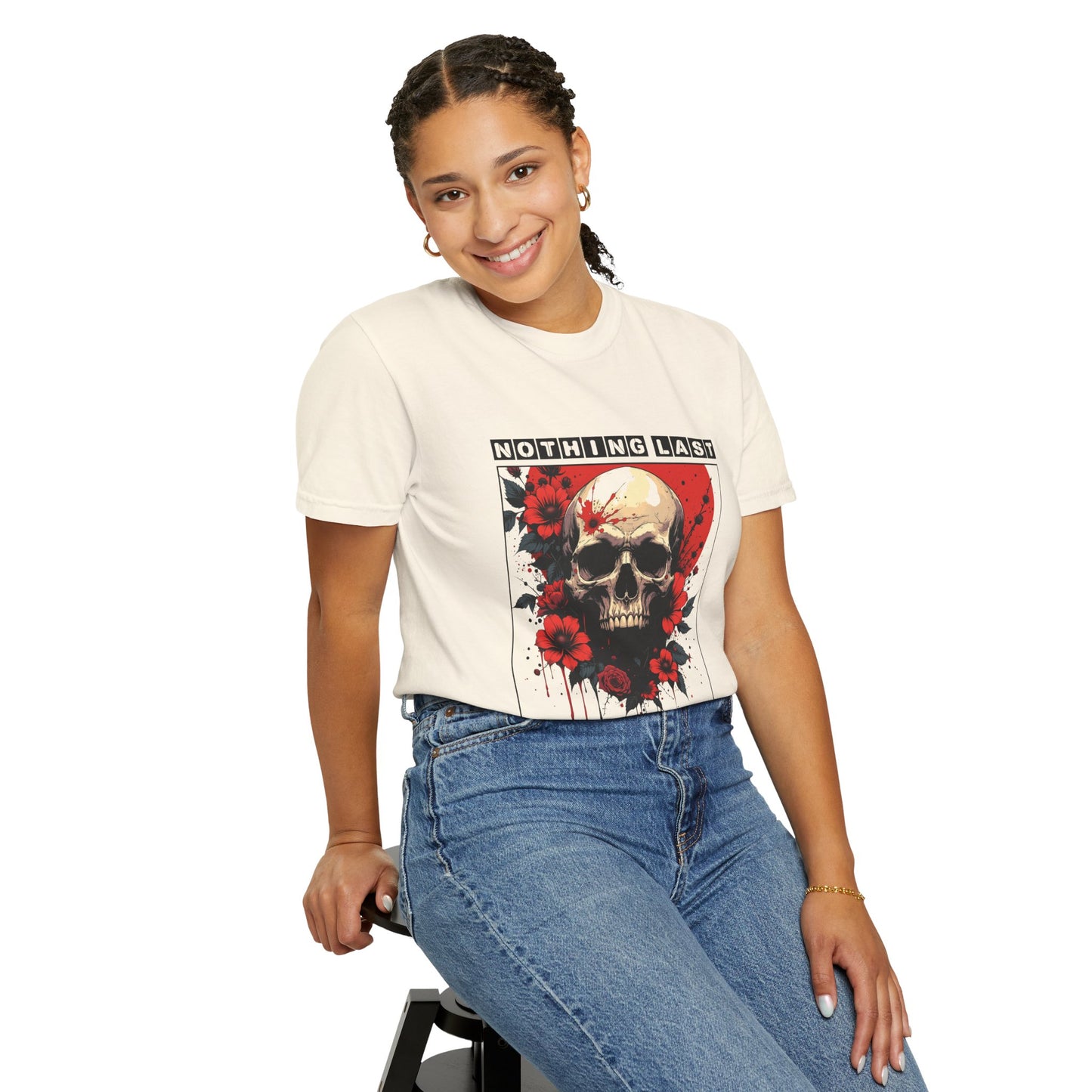 Edgy Skull Graphic T-Shirt - Unique Casual Wear, Unisex Streetwear, Gift for Music Lovers, Halloween Costume, Forever Quote Tee