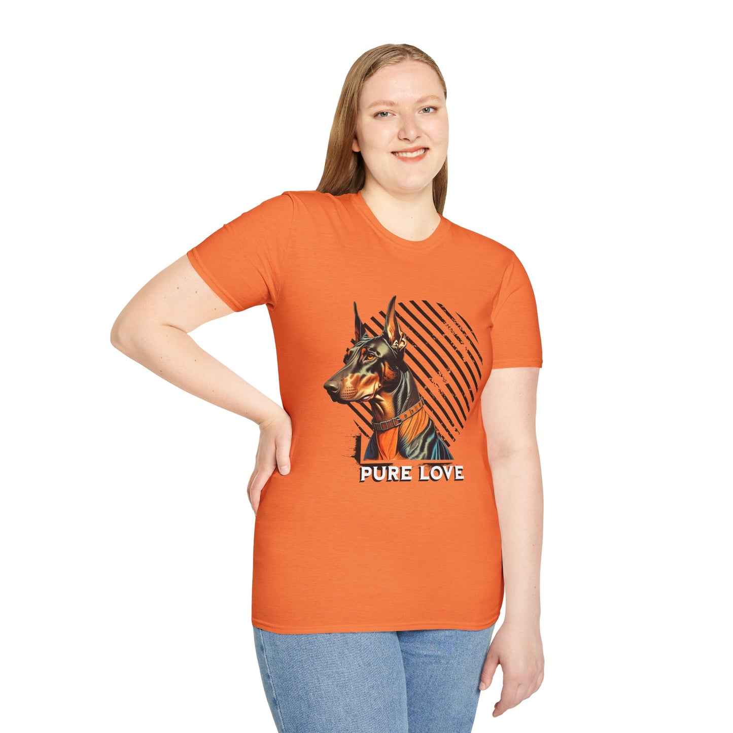 Pure Love Doberman Unisex Softstyle T-Shirt