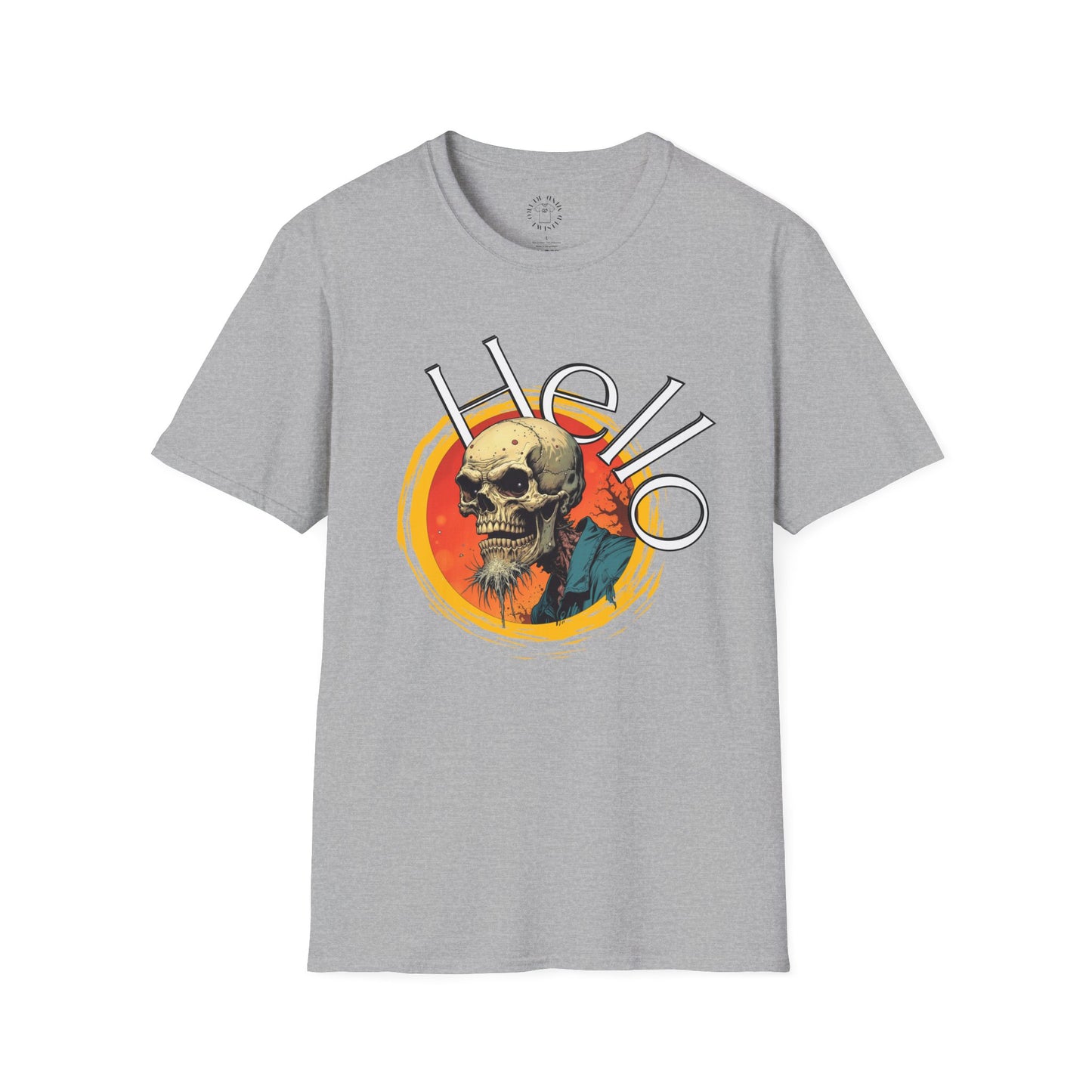 Hello Skull Graphic Unisex Softstyle T-Shirt - Edgy Streetwear Tee,scull