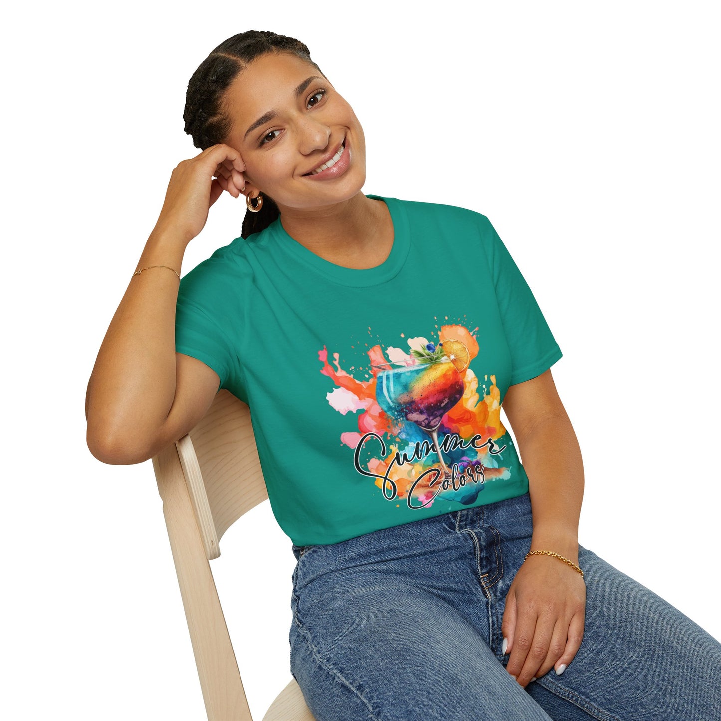 Colorful Artistic T-Shirt with Inspirational Design, Unisex Softstyle Tee, Gift for Art Lovers, Casual Wear, Birthday Gift Idea