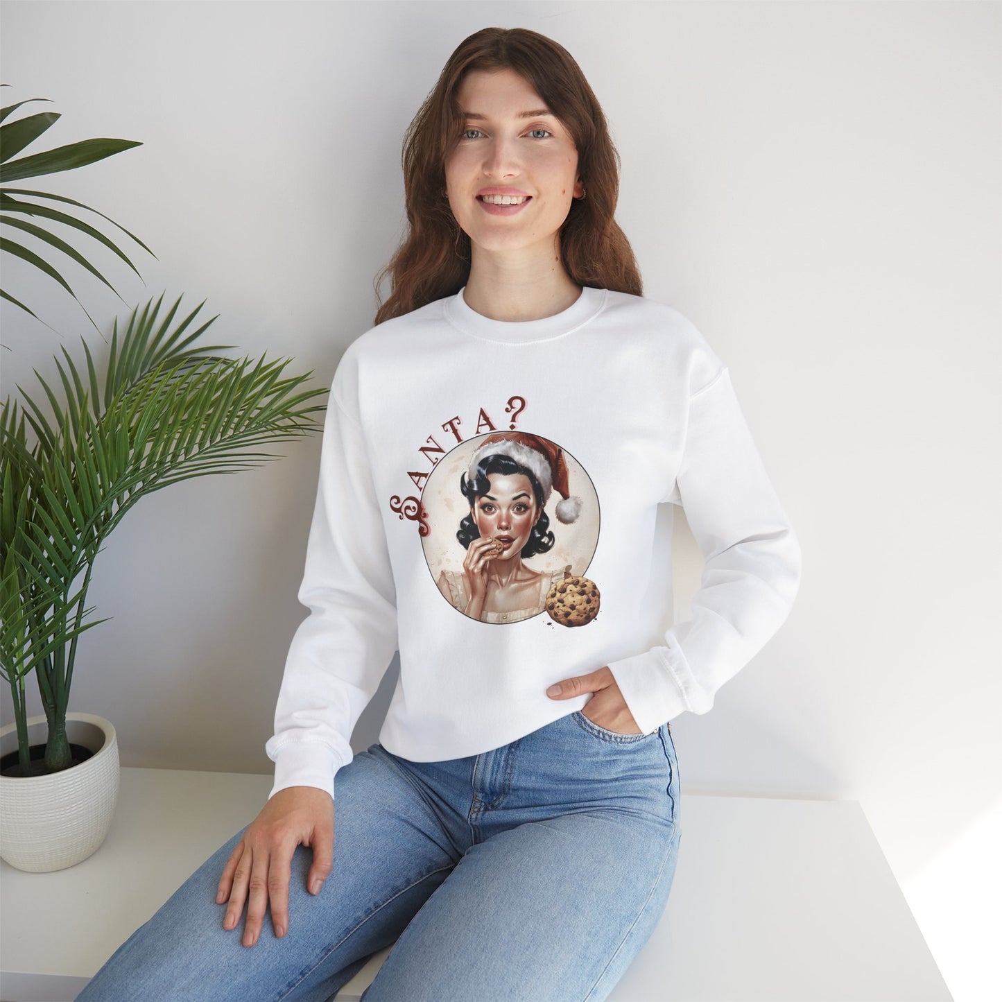 Funny Cookie Lover Sweatshirt - Retro Design - Santa? Christmas