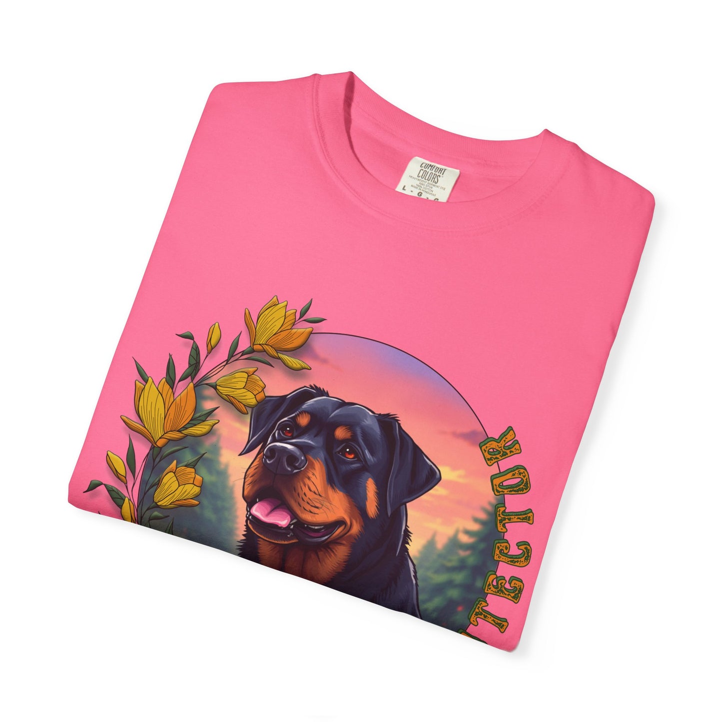 Gentle Protection Unisex Garment-Dyed T-shirt | Dog Lover Gift | Floral Design