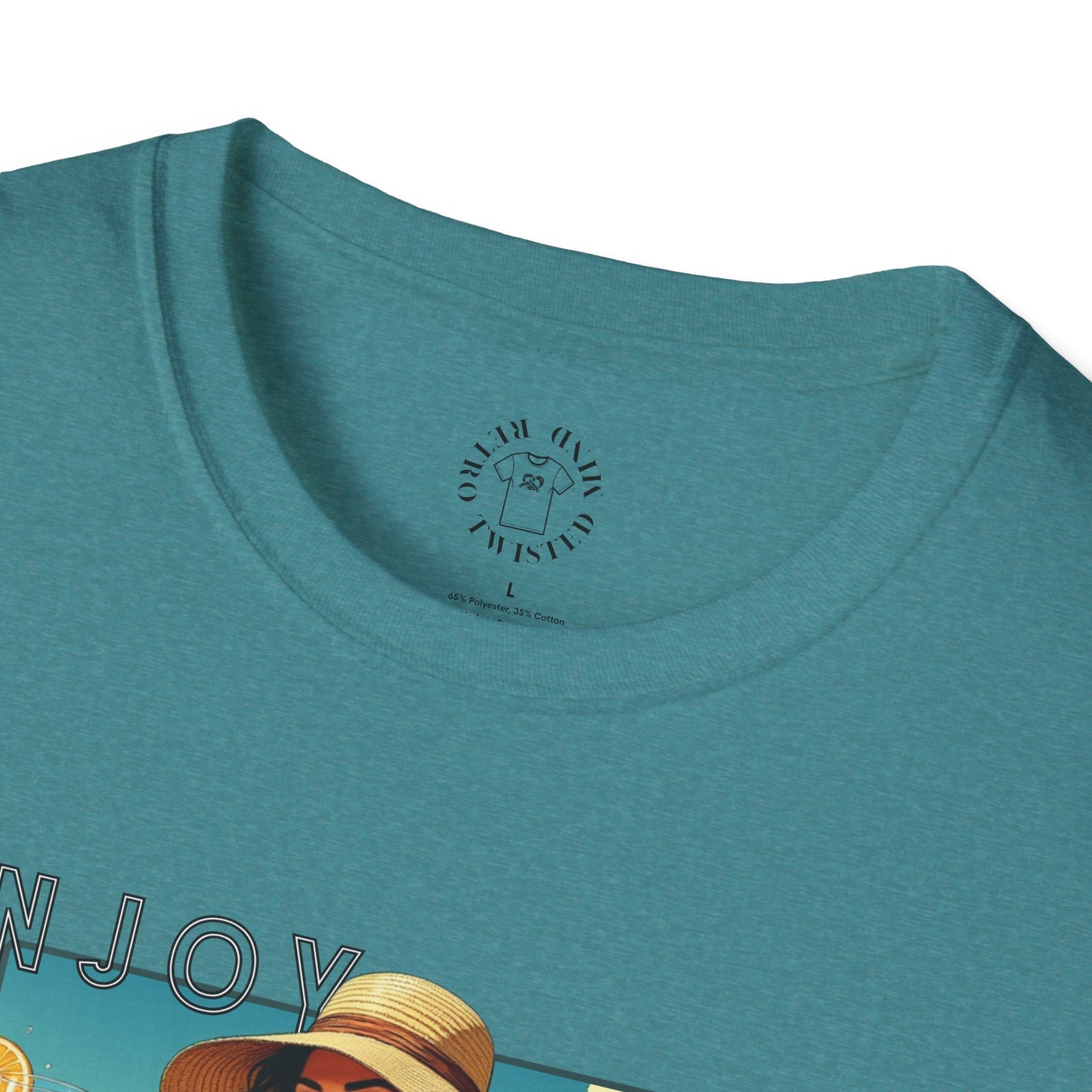 Enjoy Summer Vintage T-Shirt - Unisex Softstyle Tee for Beach Lovers