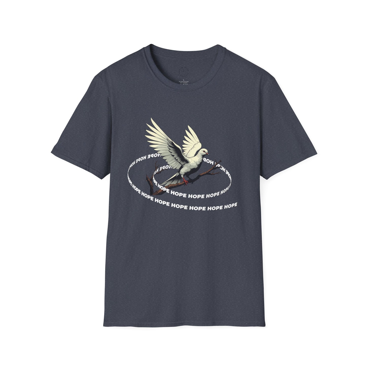 Hopeful Wings Unisex Softstyle T-Shirt - Inspirational Graphic Tee,dove,twisted