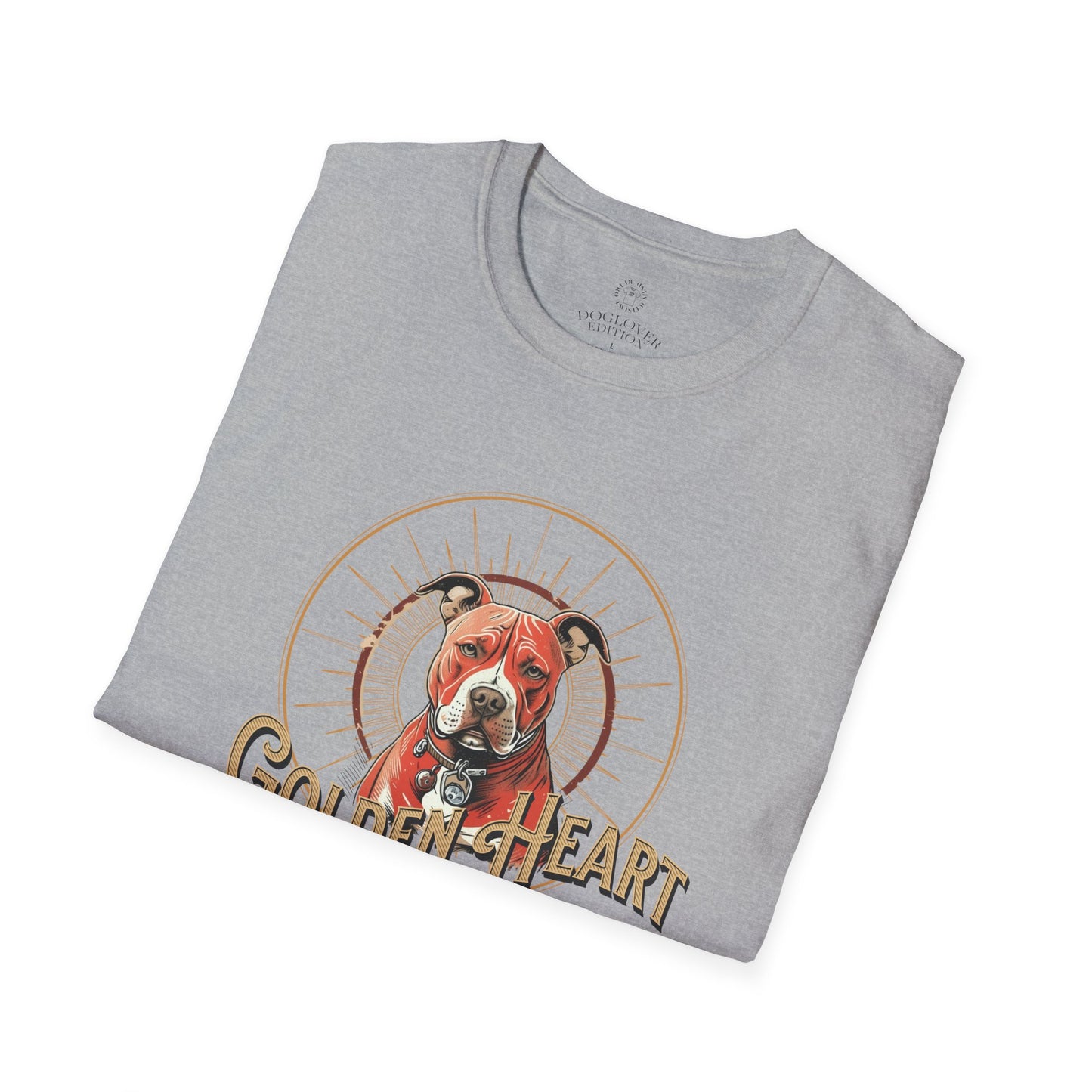 Golden Heart Dog Tee | Unisex Softstyle T-Shirt, Pet Lover Gift, Animal Adoption Awareness, Casual Wear, Dog Mom Apparel