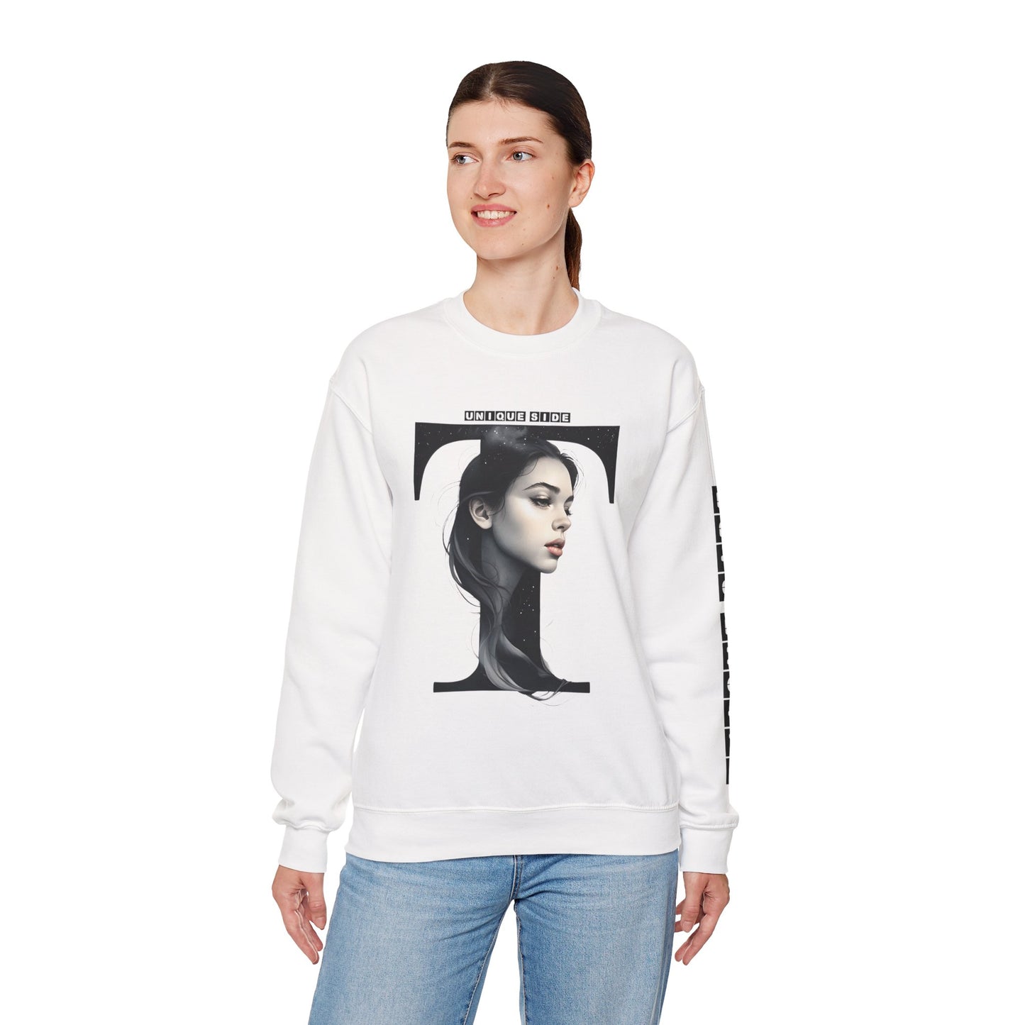 Letter T, Stylish Artistic Sweatshirt, Trendy Crewneck, Graphic Sweater, Cozy Unisex Top, Unique Gift for Art Lovers, Everyday Comfort