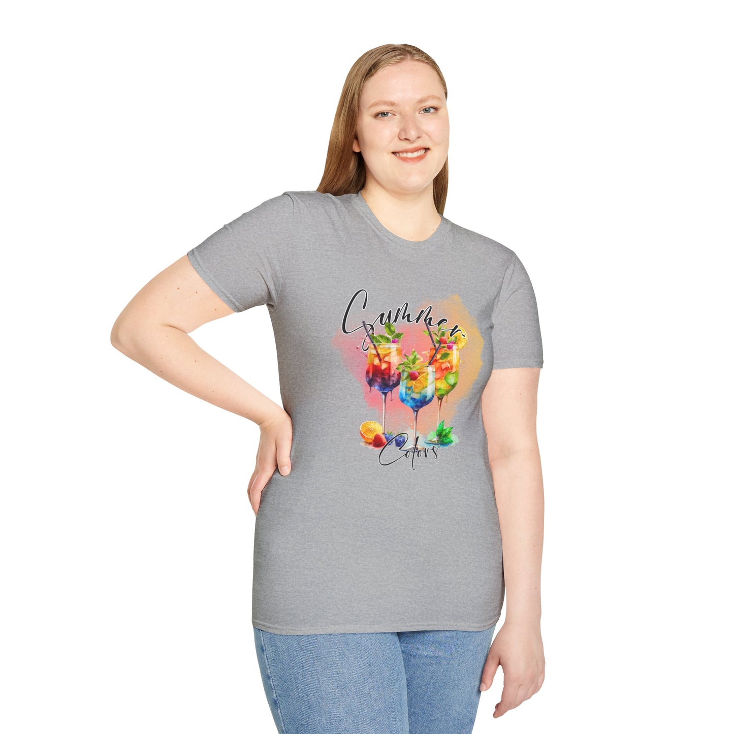 Colorful Floral Summer Unisex T-Shirt, Boho Shirt, Gift for Her, Vacation Tee, Festival Apparel, Summer Outfit