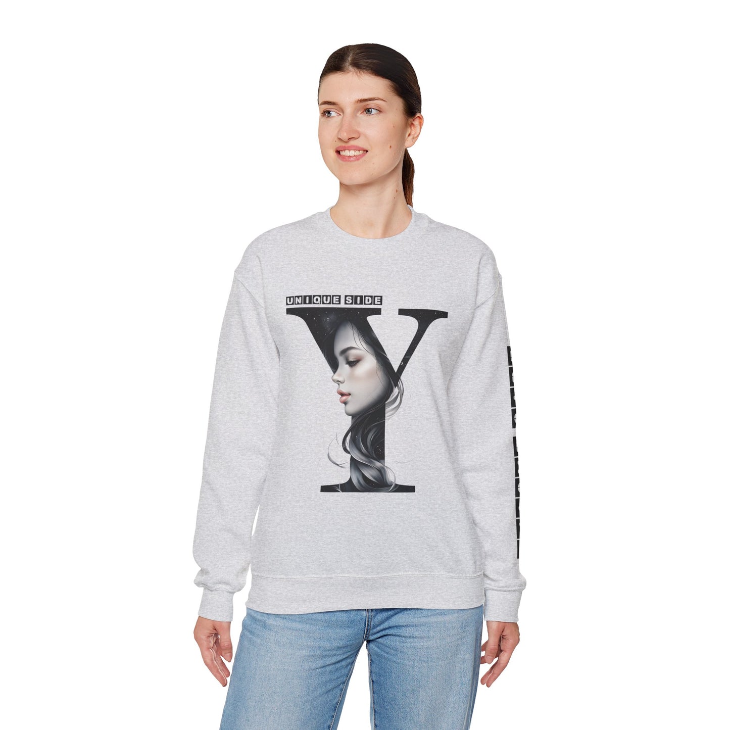 Letter Y, Stylish Artistic Sweatshirt, Trendy Crewneck, Graphic Sweater, Cozy Unisex Top, Unique Gift for Art Lovers, Everyday Comfort