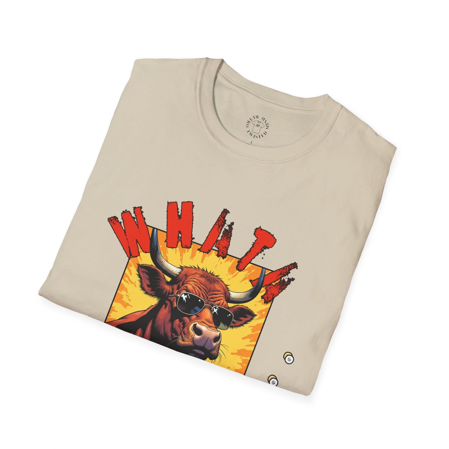 Whimsical Cow Graphic Unisex Softstyle T-Shirt - 'What bull Shhh...'