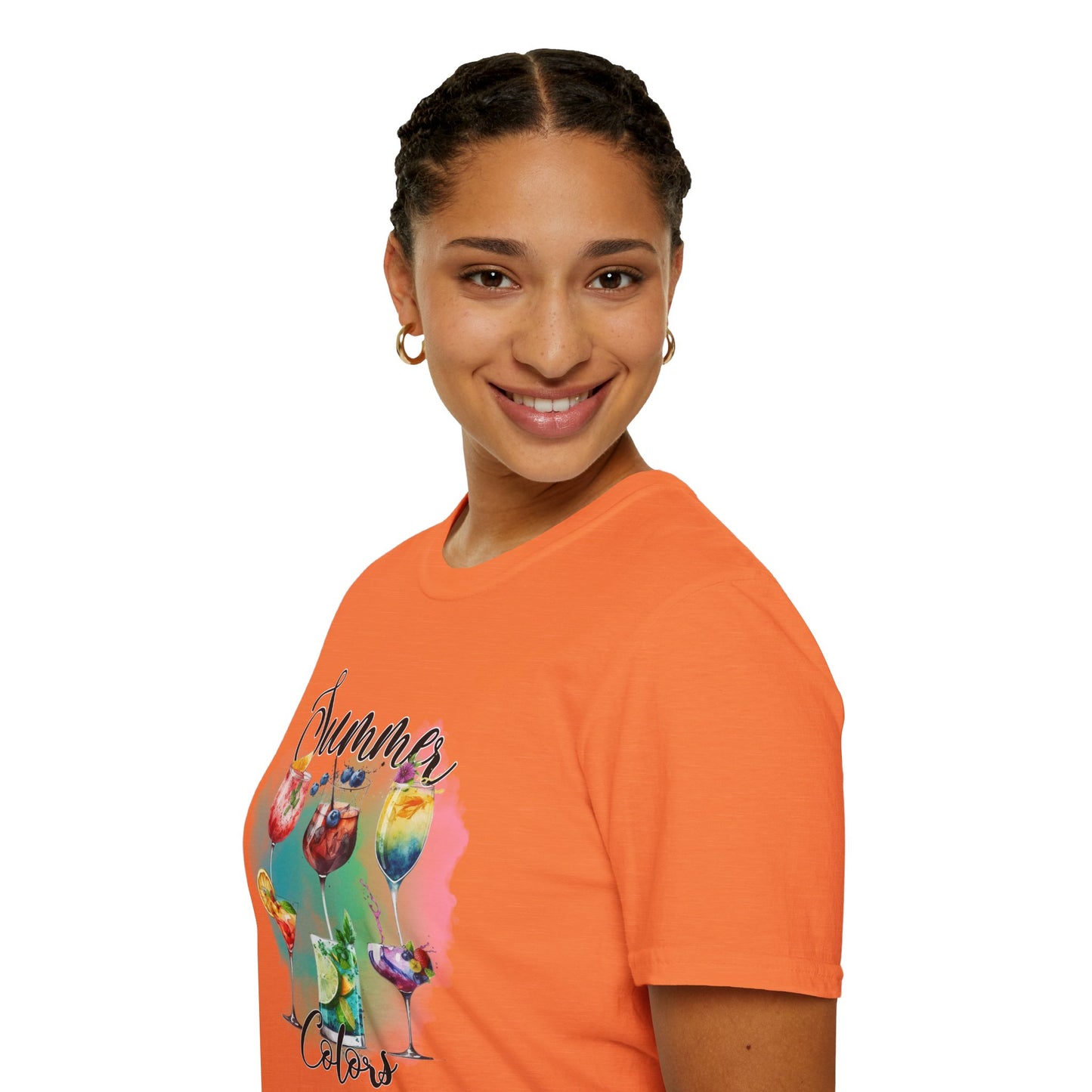Summer Colors Cocktail T-Shirt, Unisex Tee, Fun Summer Wear, Gift for Cocktails Lovers, Beach Party Shirt, Vacation Top