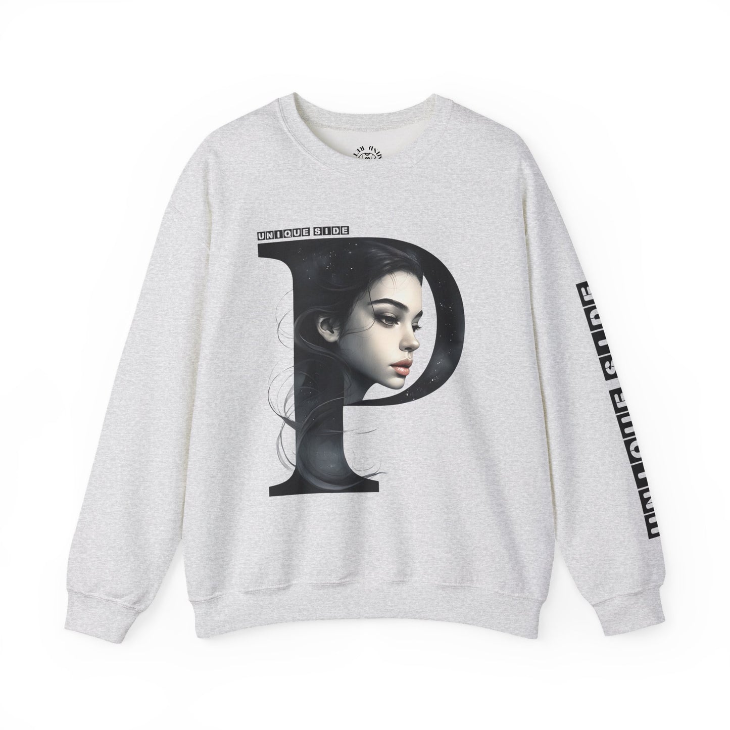 Letter P, Stylish Artistic Sweatshirt, Trendy Crewneck, Graphic Sweater, Cozy Unisex Top, Unique Gift for Art Lovers, Everyday Comfort