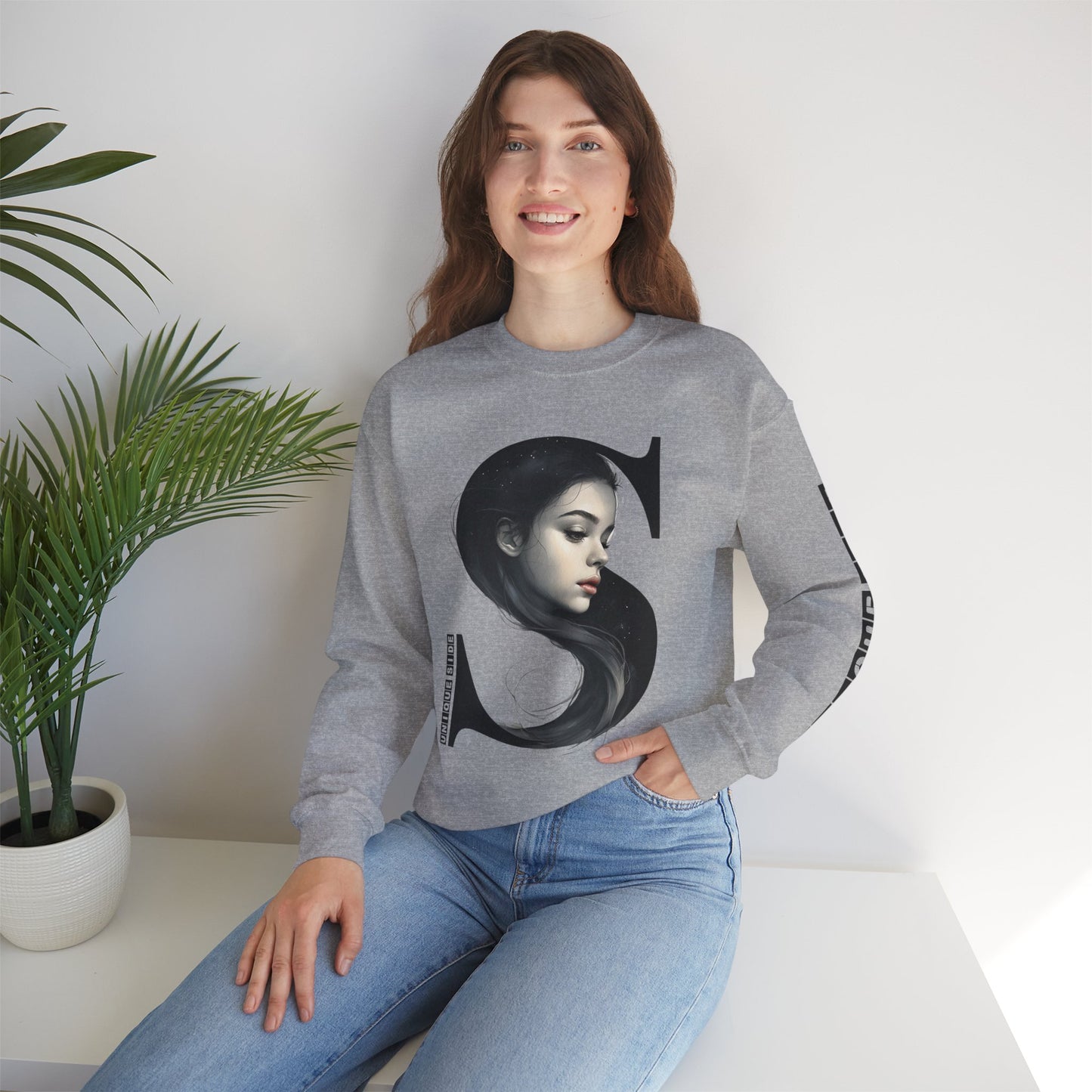 Letter S, Stylish Artistic Sweatshirt, Trendy Crewneck, Graphic Sweater, Cozy Unisex Top, Unique Gift for Art Lovers, Everyday Comfort