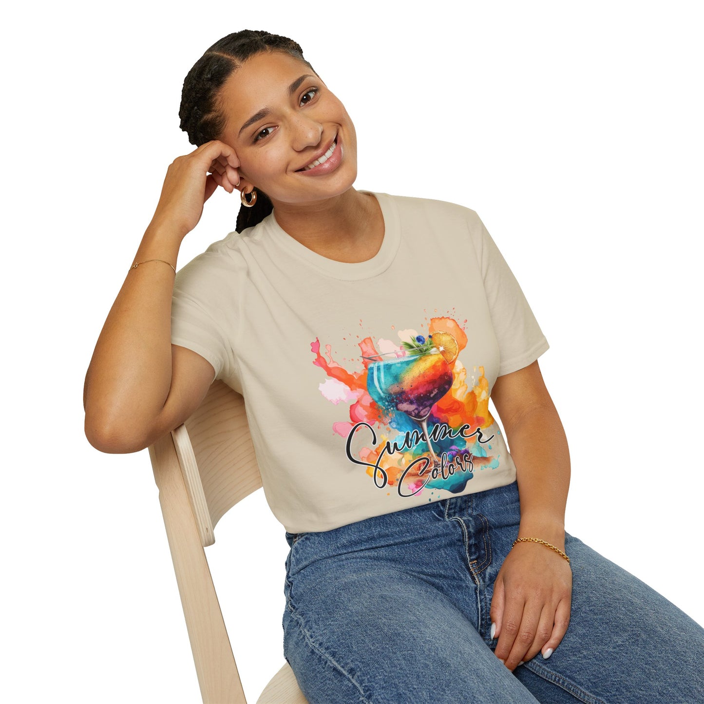 Colorful Artistic T-Shirt with Inspirational Design, Unisex Softstyle Tee, Gift for Art Lovers, Casual Wear, Birthday Gift Idea