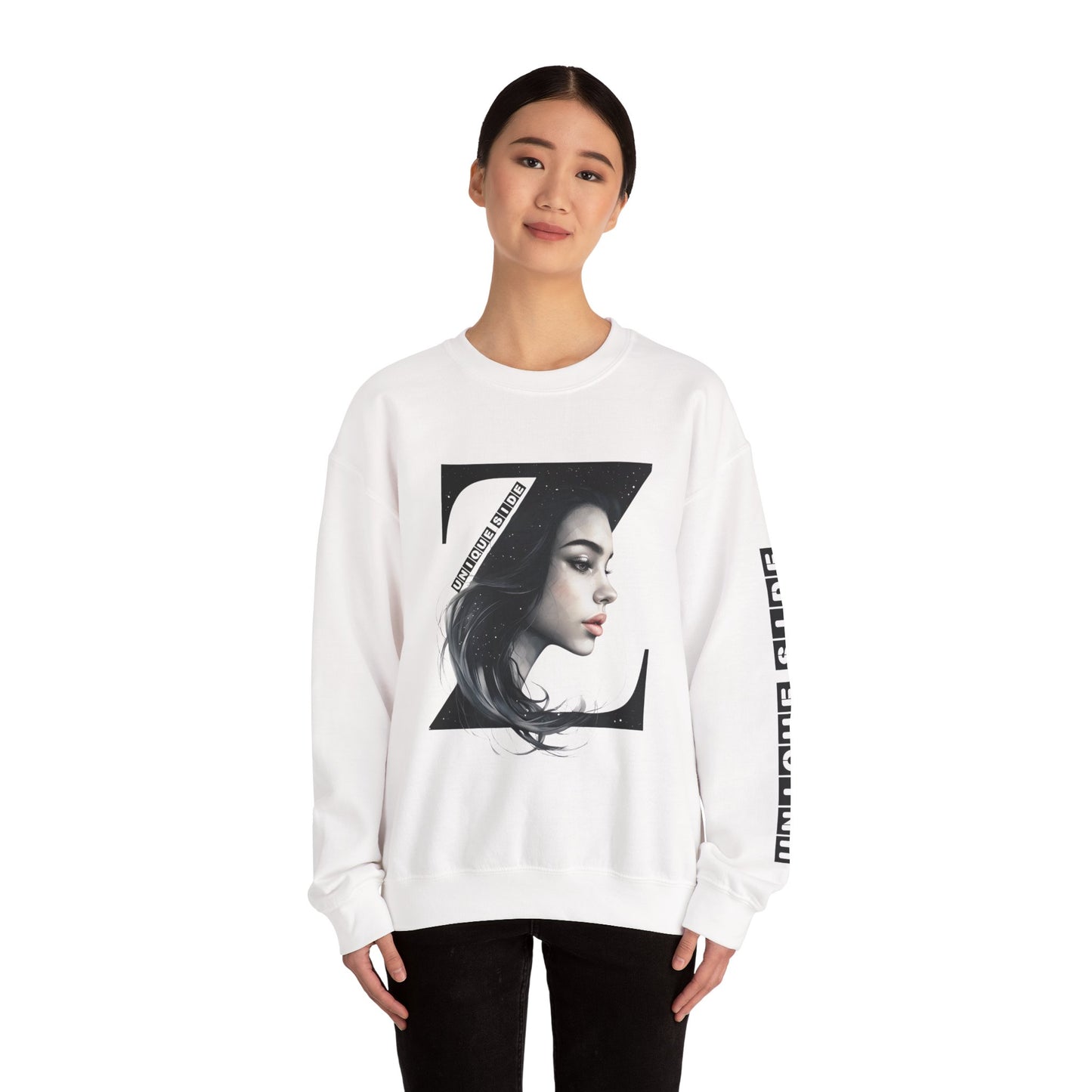 Letter Z, Stylish Artistic Sweatshirt, Trendy Crewneck, Graphic Sweater, Cozy Unisex Top, Unique Gift for Art Lovers, Everyday Comfort