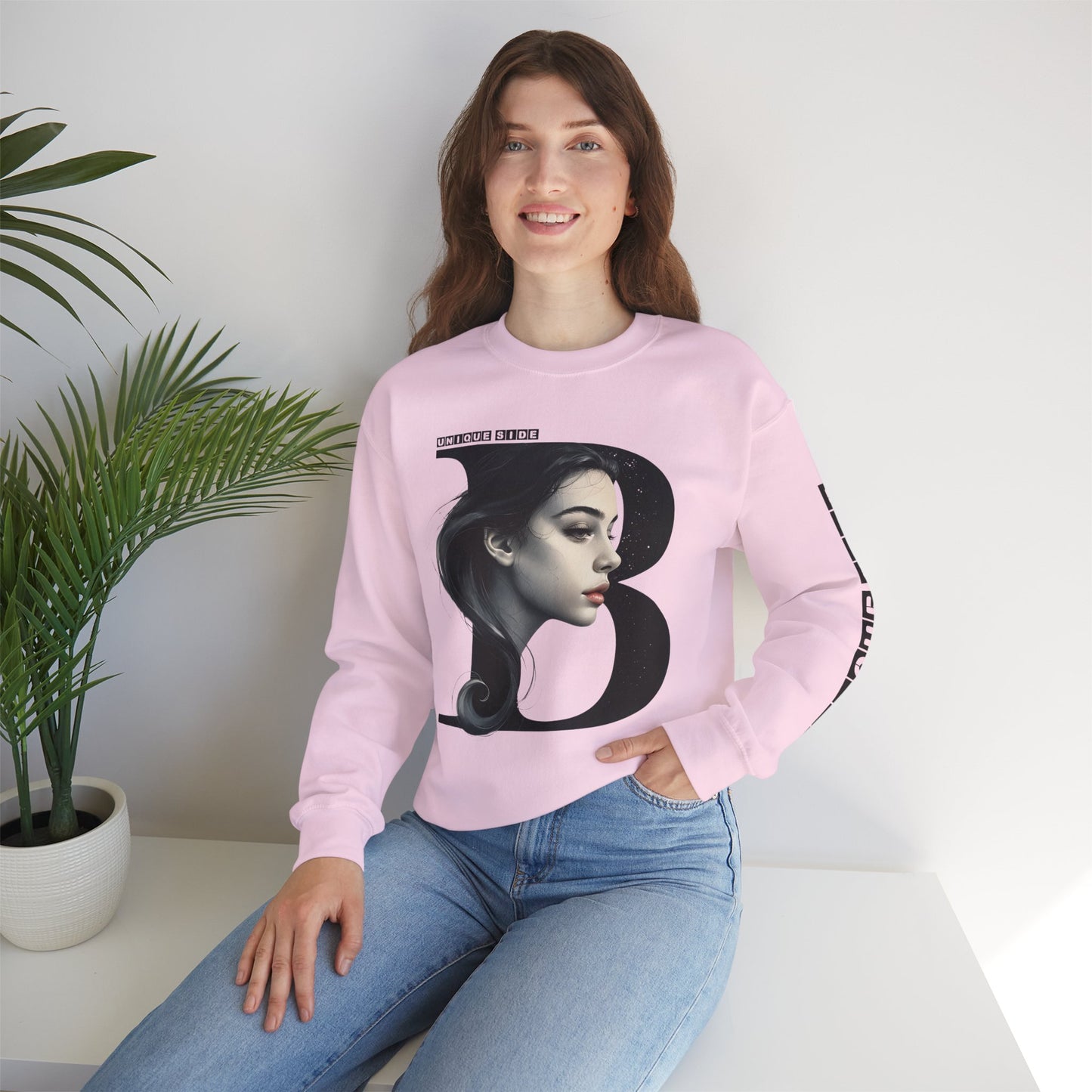 Letter B,Stylish Artistic Sweatshirt, Trendy Crewneck, Graphic Sweater, Cozy Unisex Top, Unique Gift for Art Lovers, Everyday Comfort