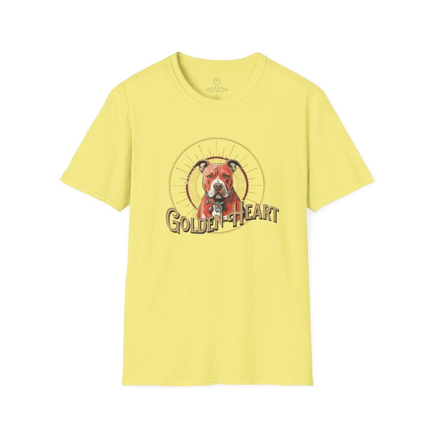 Golden Heart Dog Tee | Unisex Softstyle T-Shirt, Pet Lover Gift, Animal Adoption Awareness, Casual Wear, Dog Mom Apparel