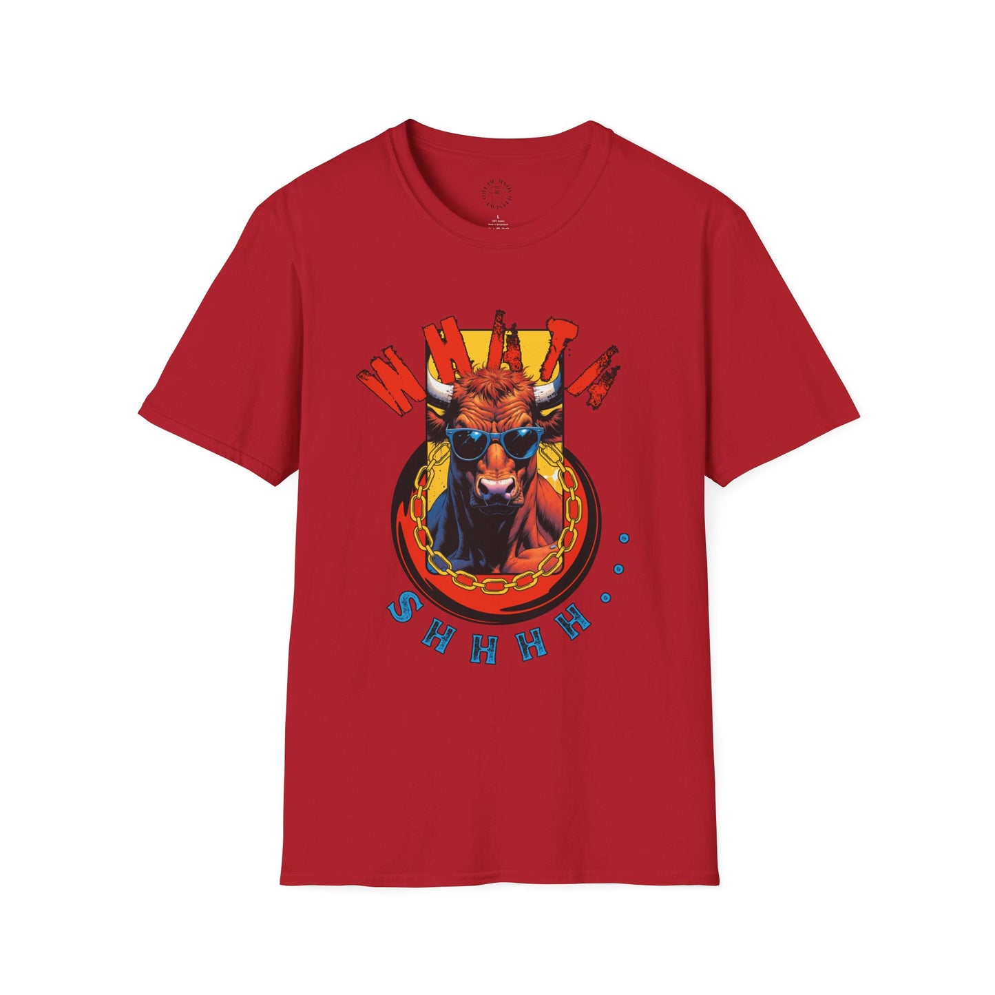 Funny Cow Graphic Unisex T-Shirt - 'Wata bull Shhhh...'
