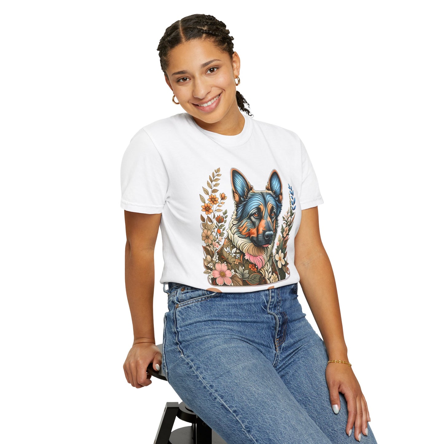 Pure Love Flower-Graphic T-Shirt for Dog Lovers