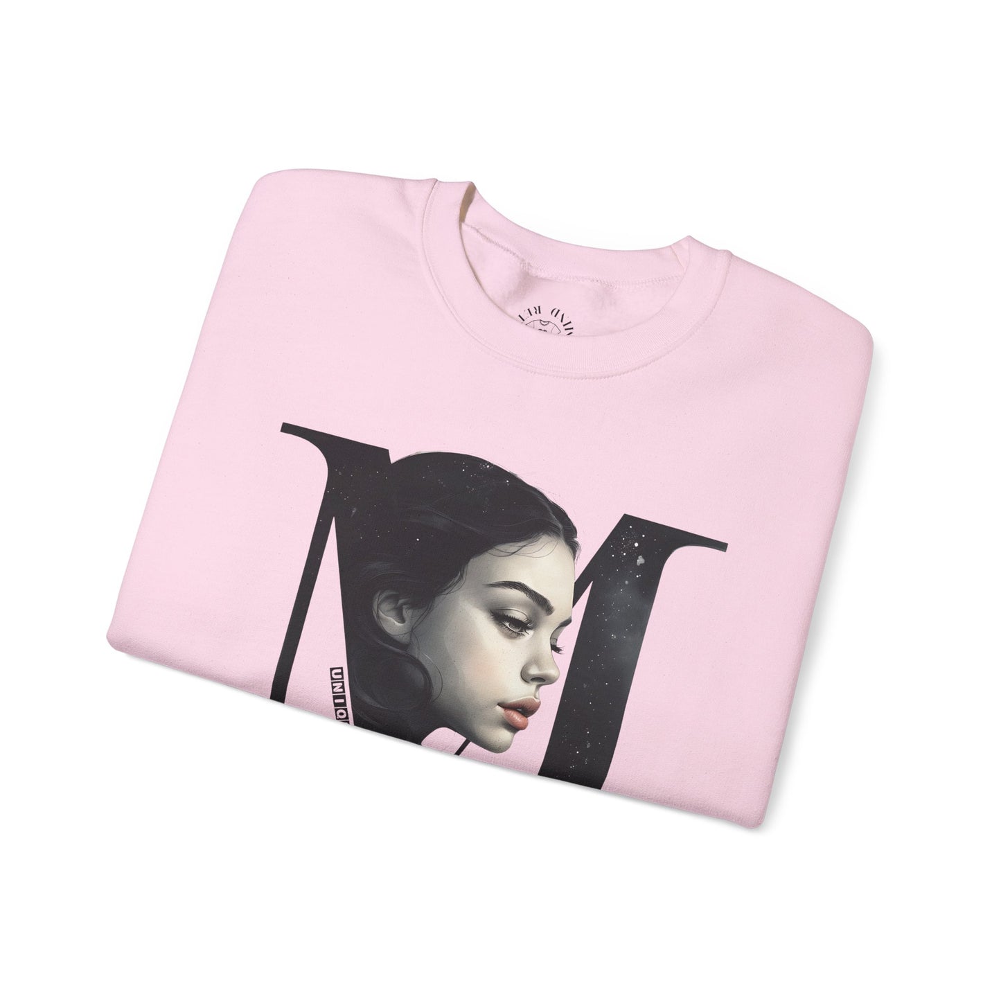 Letter M, Stylish Artistic Sweatshirt, Trendy Crewneck, Graphic Sweater, Cozy Unisex Top, Unique Gift for Art Lovers, Everyday Comfort