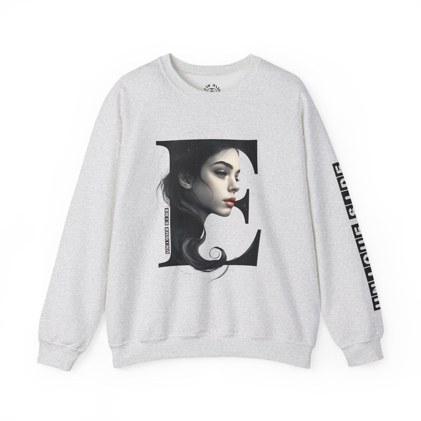 Letter E, Stylish Artistic Sweatshirt, Trendy Crewneck, Graphic Sweater, Cozy Unisex Top, Unique Gift for Art Lovers, Everyday Comfort