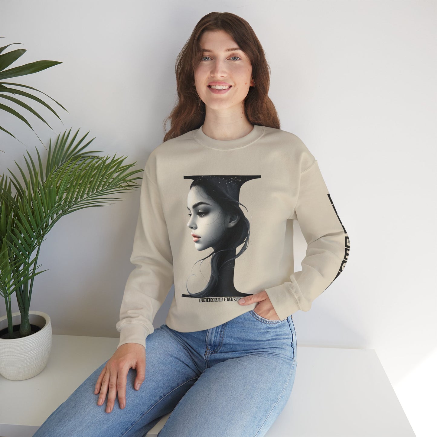 Letter I, Stylish Artistic Sweatshirt, Trendy Crewneck, Graphic Sweater, Cozy Unisex Top, Unique Gift for Art Lovers, Everyday Comfort