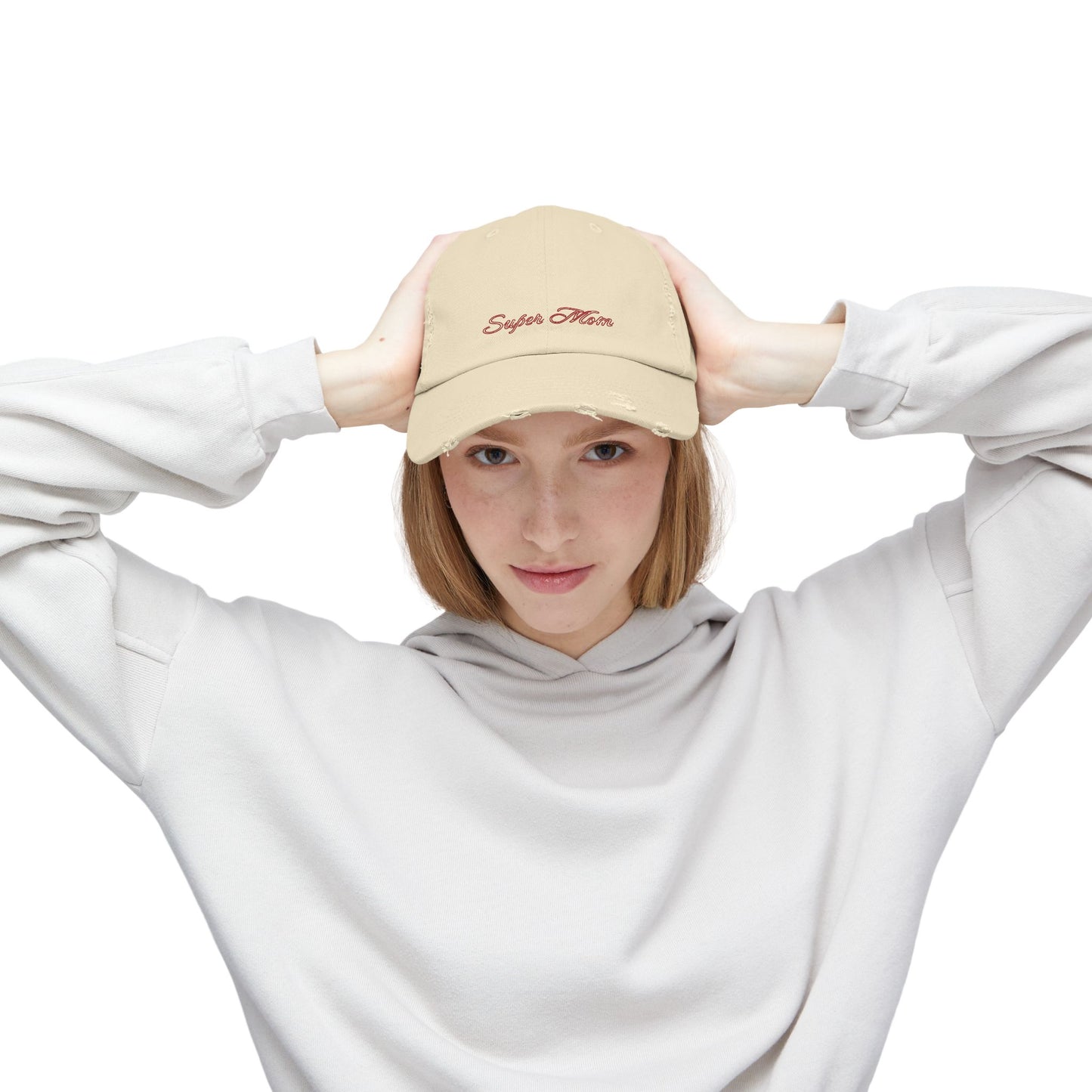 Super Mom Distressed Cap, Gift for Mothers, Casual Style Hat, Everyday Wear, Mother's Day Gift, Unisex Cap
