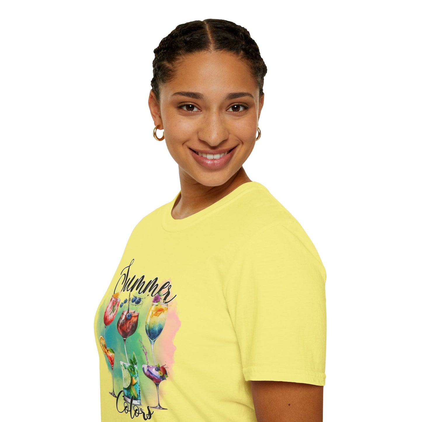 Summer Colors Cocktail T-Shirt, Unisex Tee, Fun Summer Wear, Gift for Cocktails Lovers, Beach Party Shirt, Vacation Top