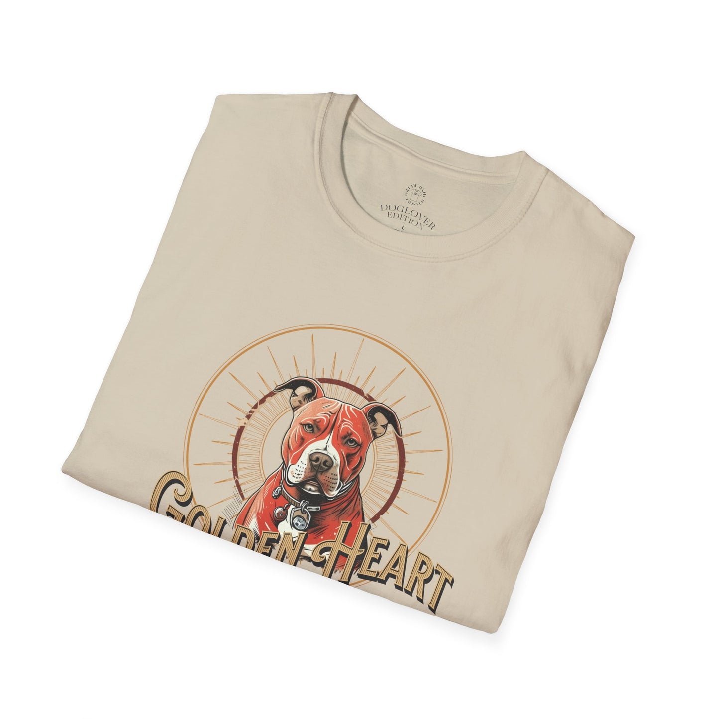 Golden Heart Dog Tee | Unisex Softstyle T-Shirt, Pet Lover Gift, Animal Adoption Awareness, Casual Wear, Dog Mom Apparel