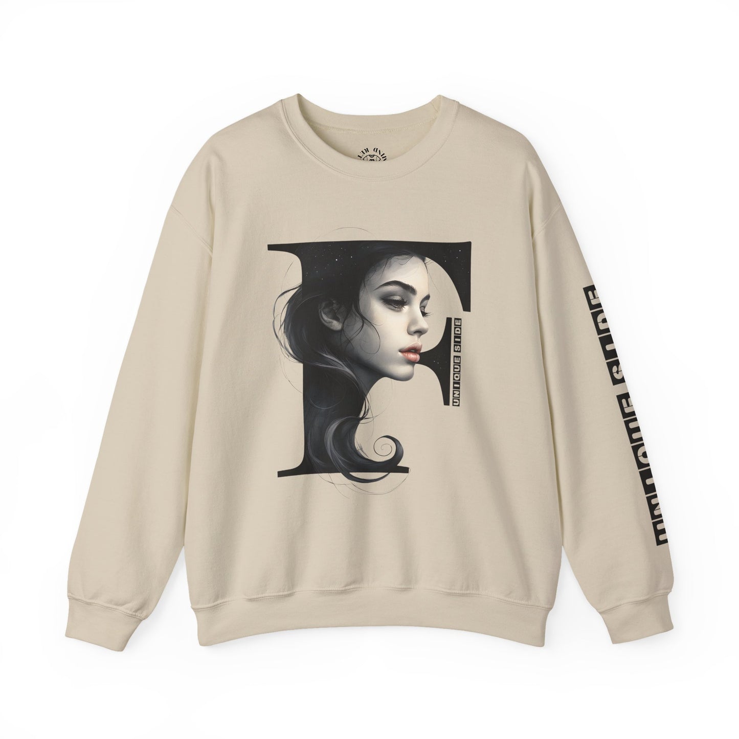 Letter F, Stylish Artistic Sweatshirt, Trendy Crewneck, Graphic Sweater, Cozy Unisex Top, Unique Gift for Art Lovers, Everyday Comfort