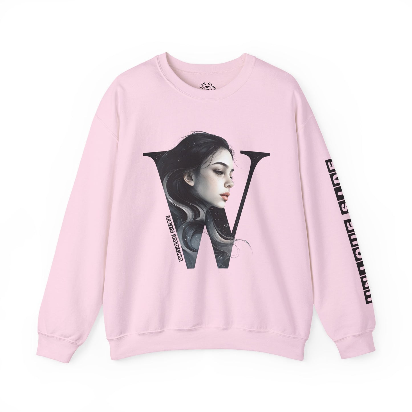 Letter W, Stylish Artistic Sweatshirt, Trendy Crewneck, Graphic Sweater, Cozy Unisex Top, Unique Gift for Art Lovers, Everyday Comfort