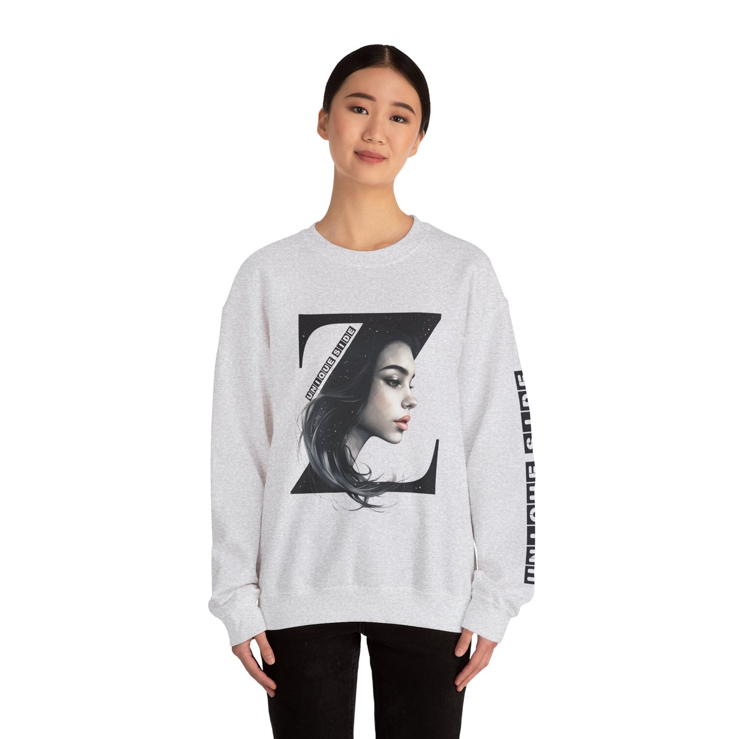 Letter Z, Stylish Artistic Sweatshirt, Trendy Crewneck, Graphic Sweater, Cozy Unisex Top, Unique Gift for Art Lovers, Everyday Comfort