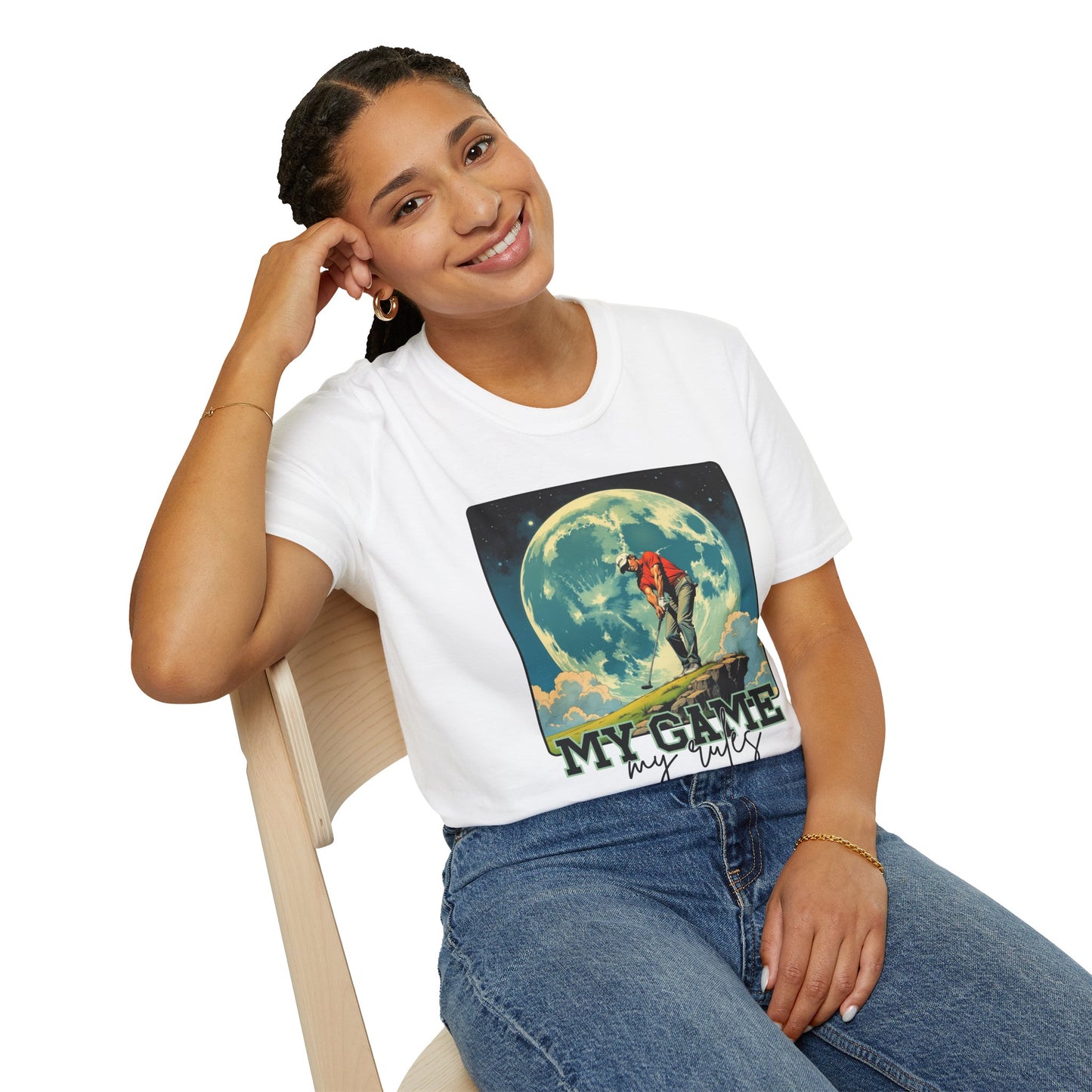 Retro Game Vibes Unisex Softstyle T-Shirt - 'My Game, My Rules' golf.sport