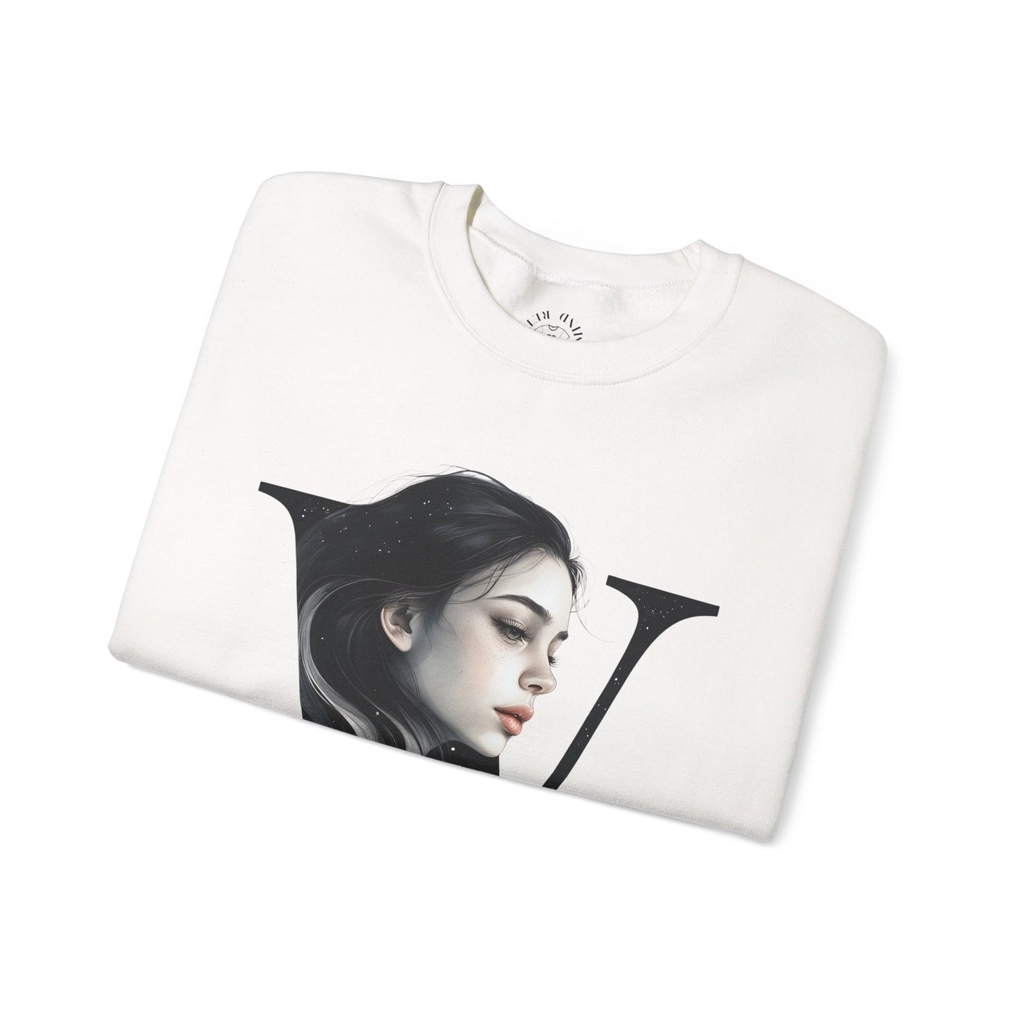 Letter W, Stylish Artistic Sweatshirt, Trendy Crewneck, Graphic Sweater, Cozy Unisex Top, Unique Gift for Art Lovers, Everyday Comfort