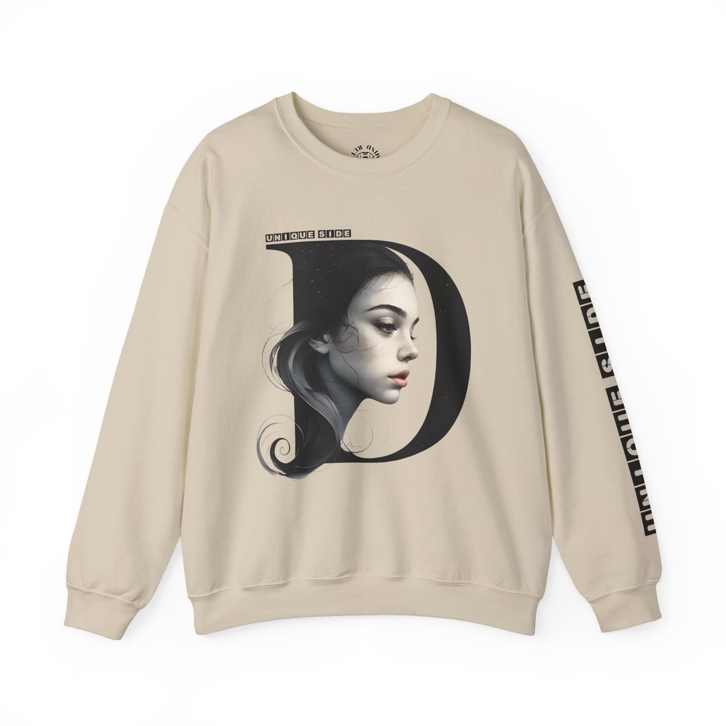 Letter D,Stylish Artistic Sweatshirt, Trendy Crewneck, Graphic Sweater, Cozy Unisex Top, Unique Gift for Art Lovers, Everyday Comfort